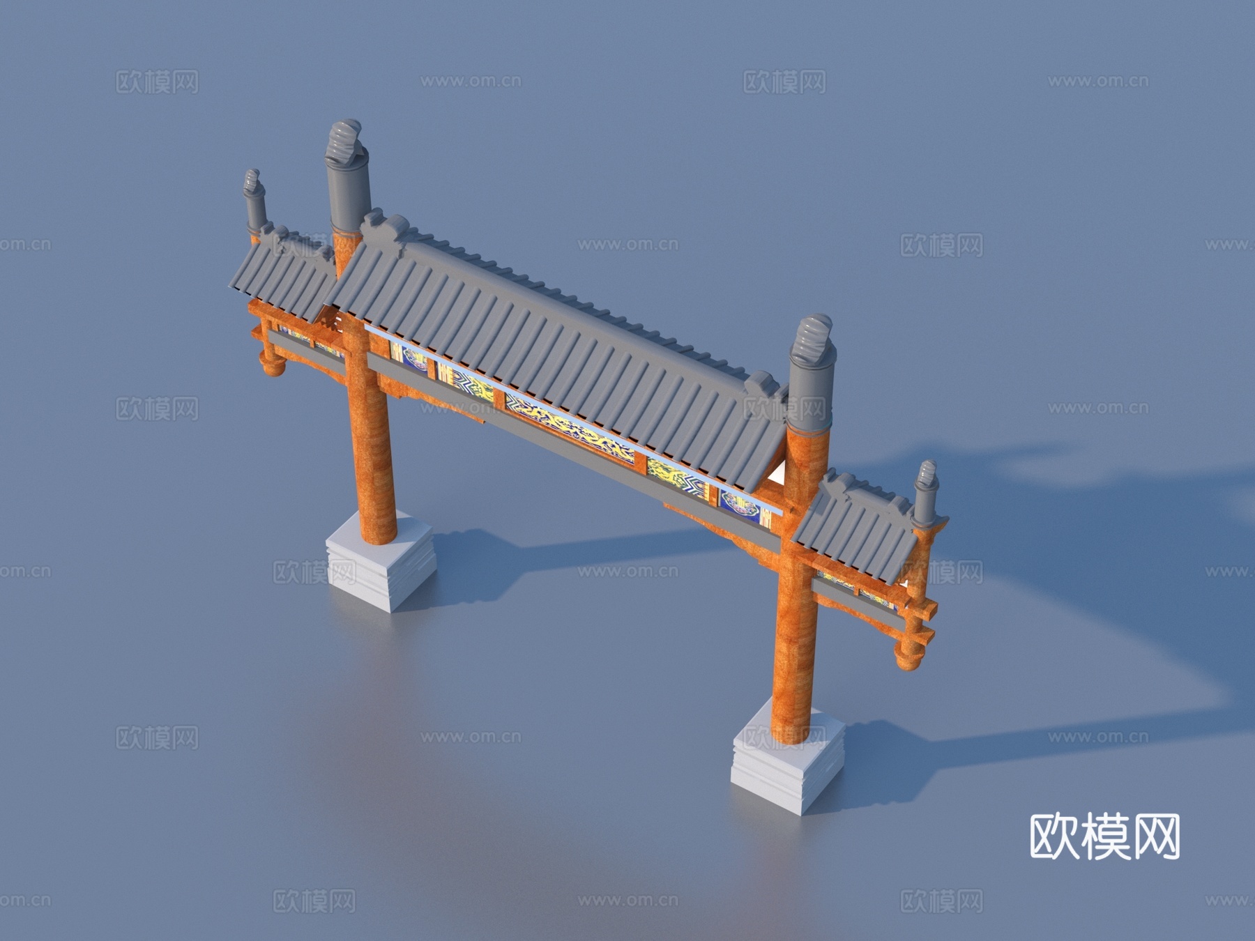 牌坊 古代牌坊 大门 入口3d模型