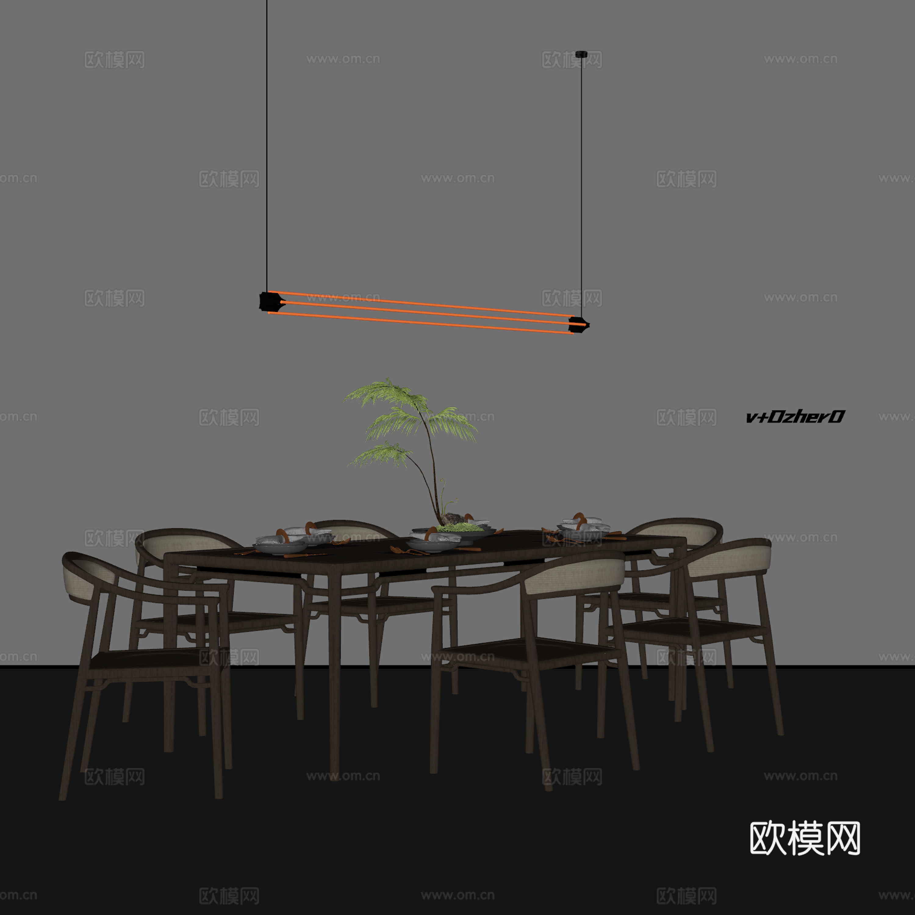 现代餐桌椅su模型