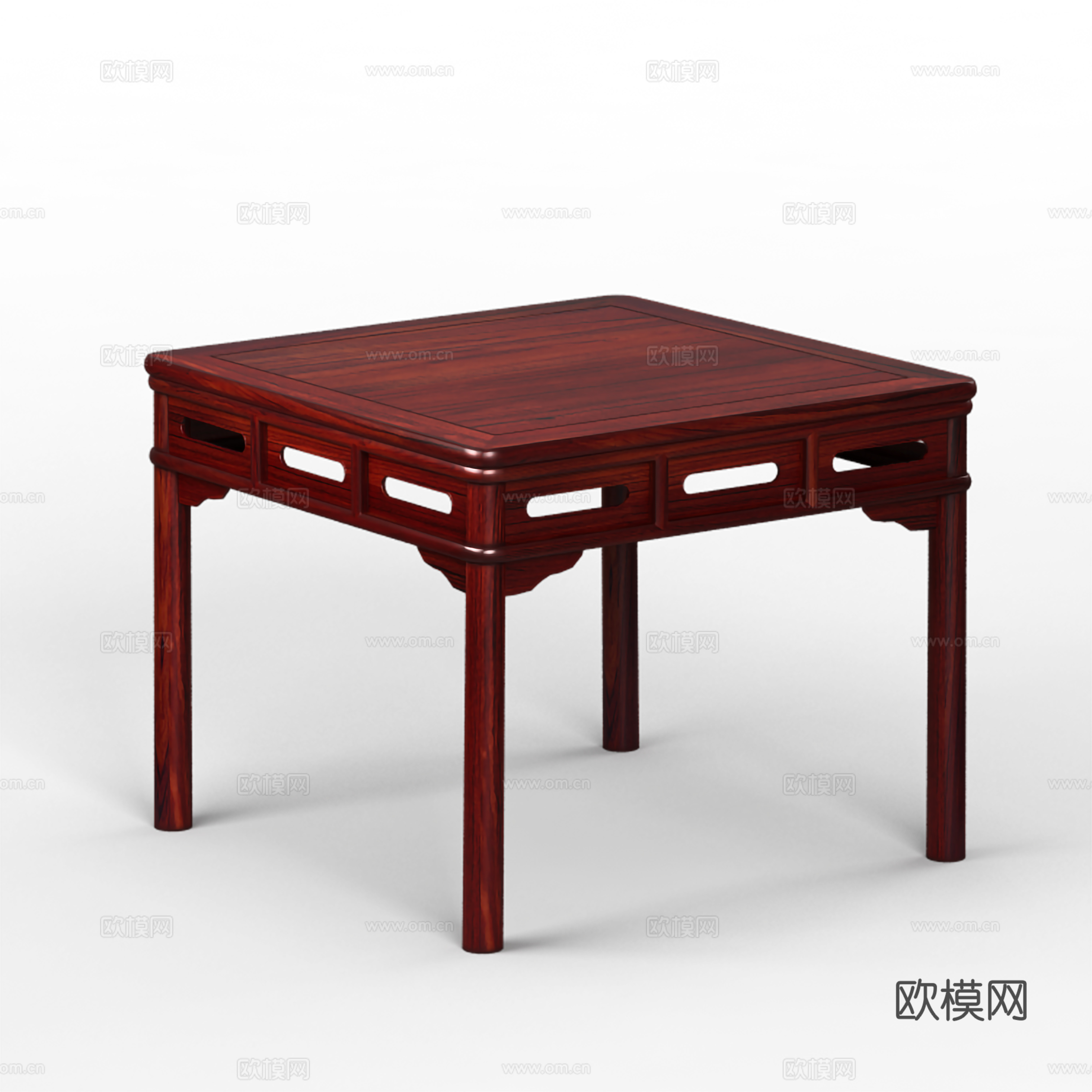 中式餐桌 明式中堂方桌 实木红木3d模型