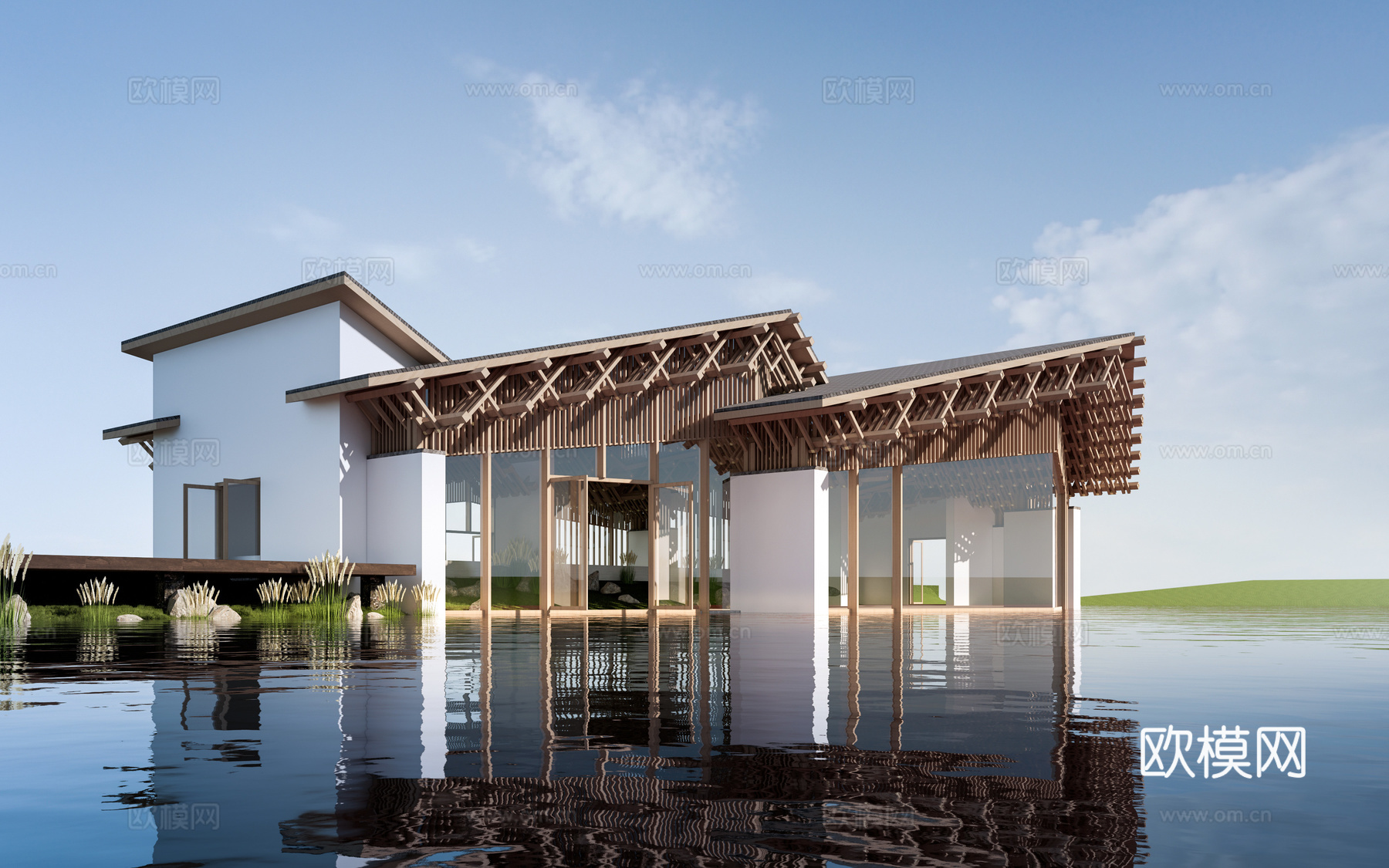现代公共建筑 美术馆建筑 美术馆建筑 商业建筑su模型