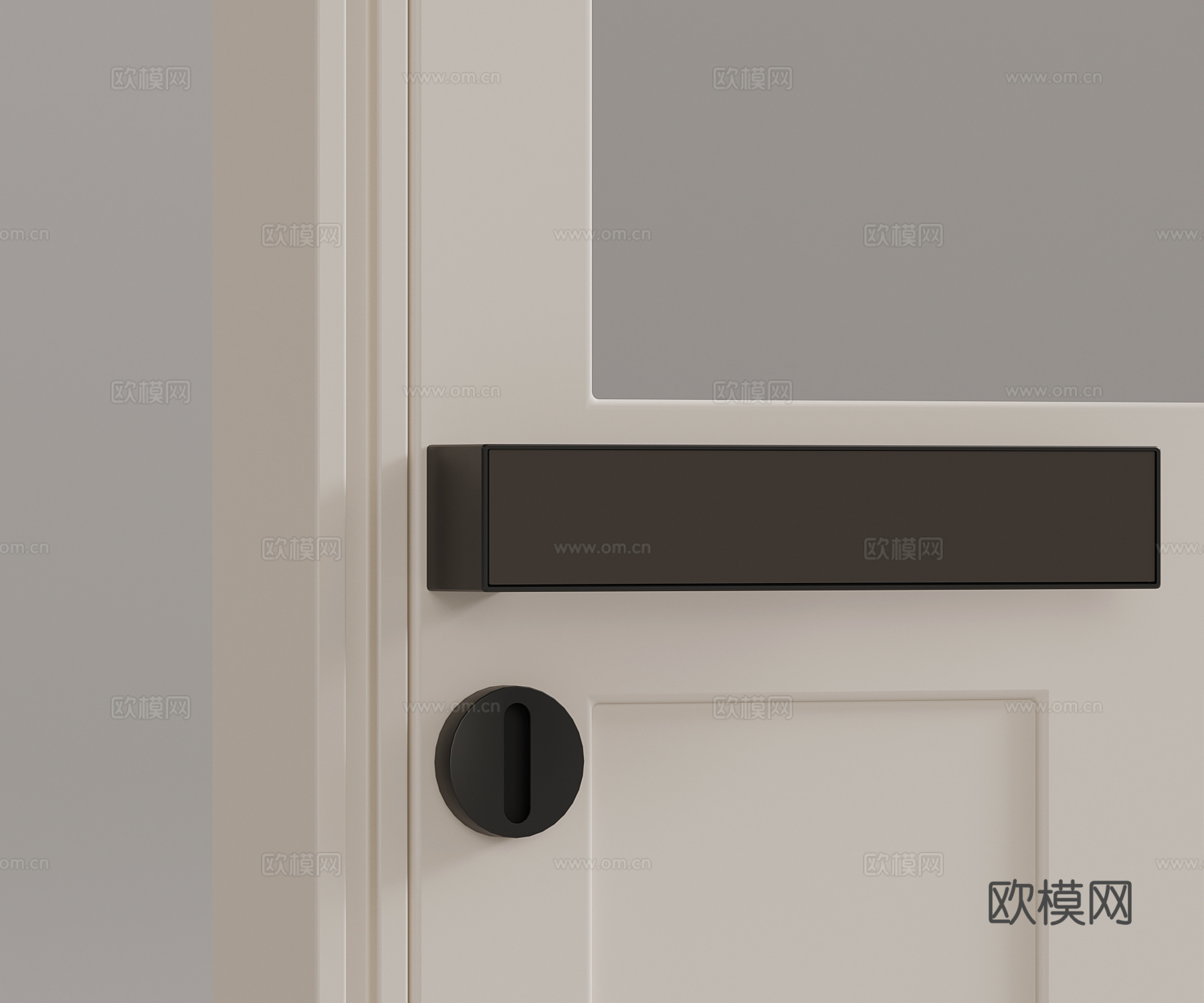 现代门锁 门把手su模型
