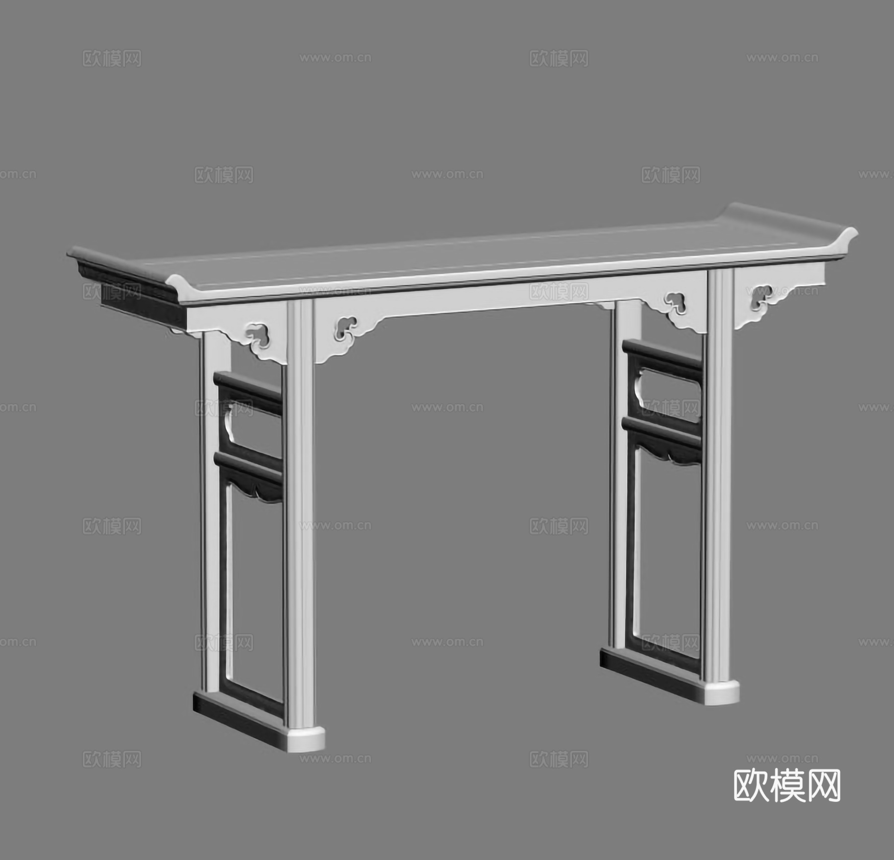 中式条案 供桌 翘头案 实木红木3d模型