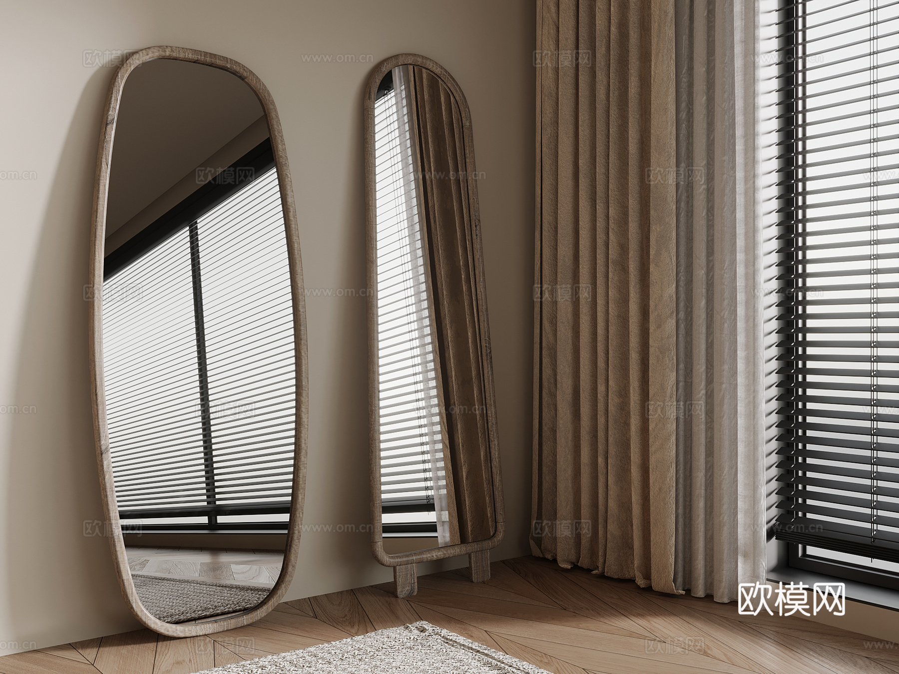 侘寂风全身镜3d模型