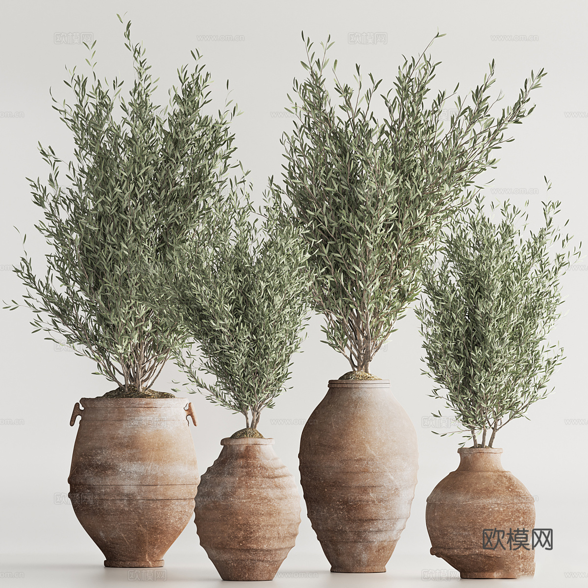 新中式侘寂绿植盆栽3d模型
