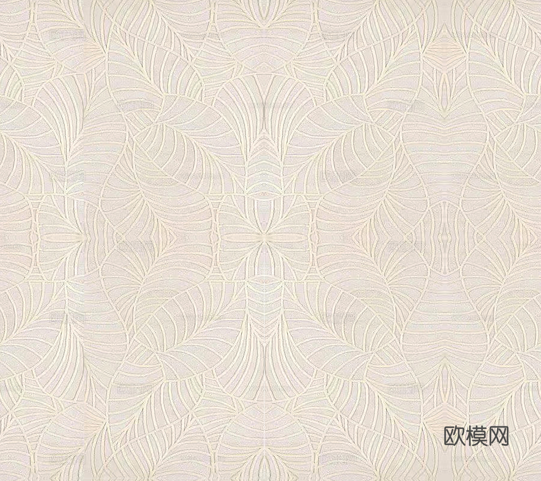 无缝法式植物花纹布纹 米黄色轻奢绒布 浅色布纹