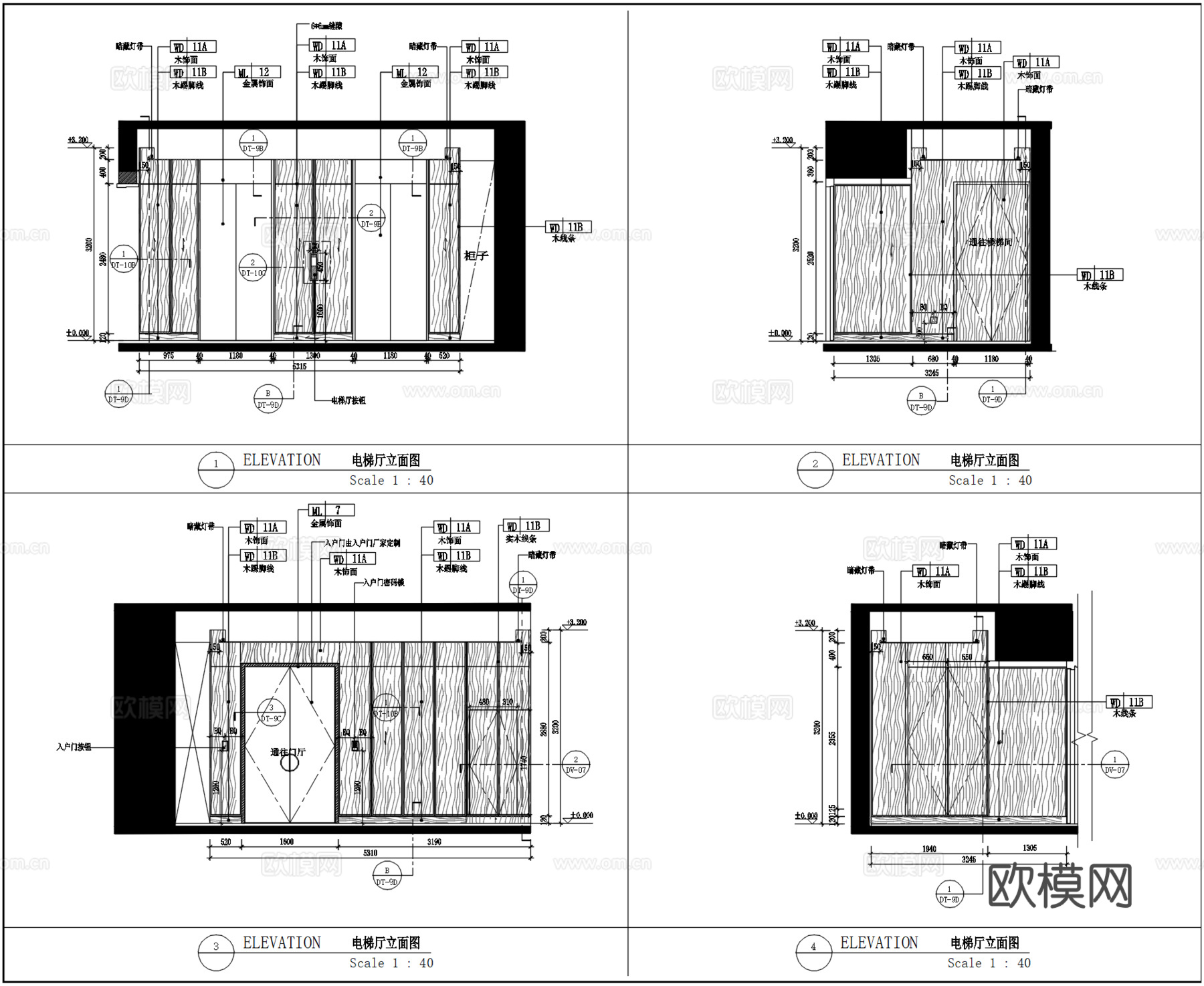 【雅布】深圳湾380㎡大平层施工图+摄影实景cad施工图