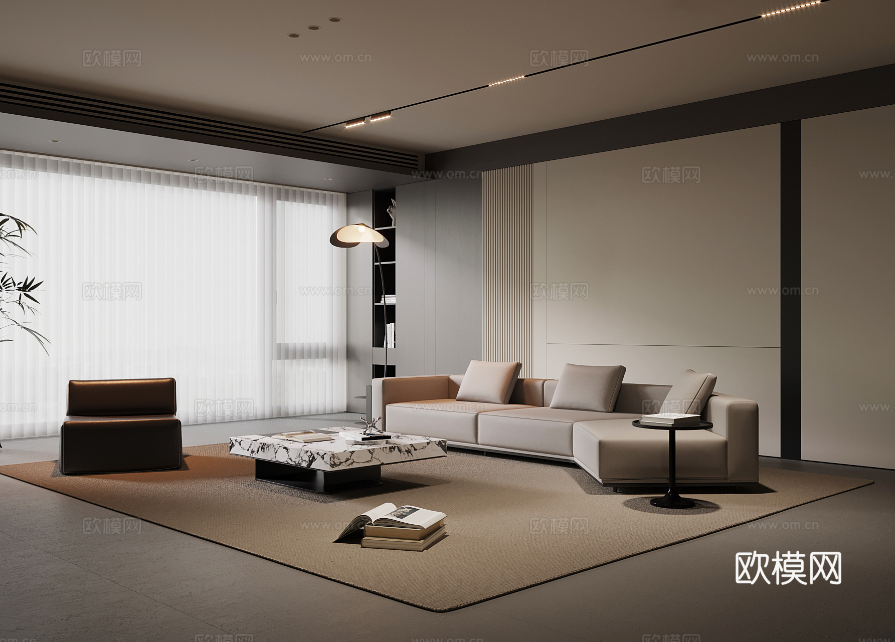 09现代客厅 沙发茶几组合3d模型