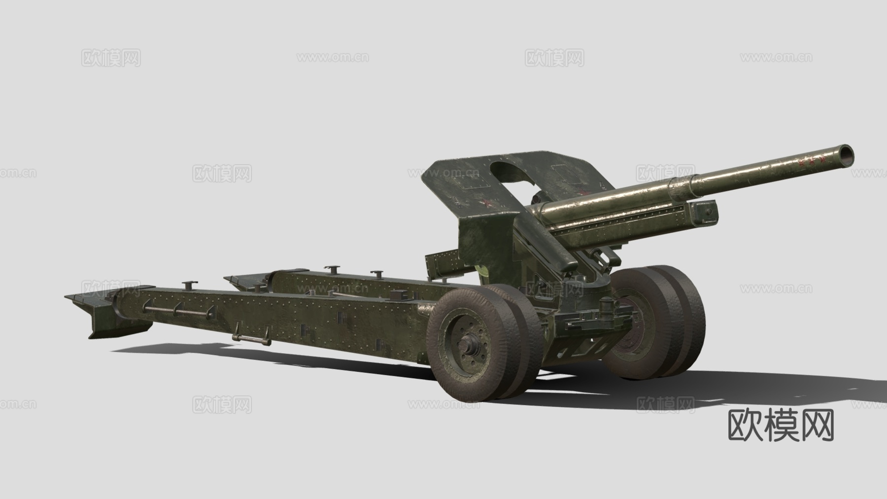 现代重武器 高射炮 大炮 炮台3d模型