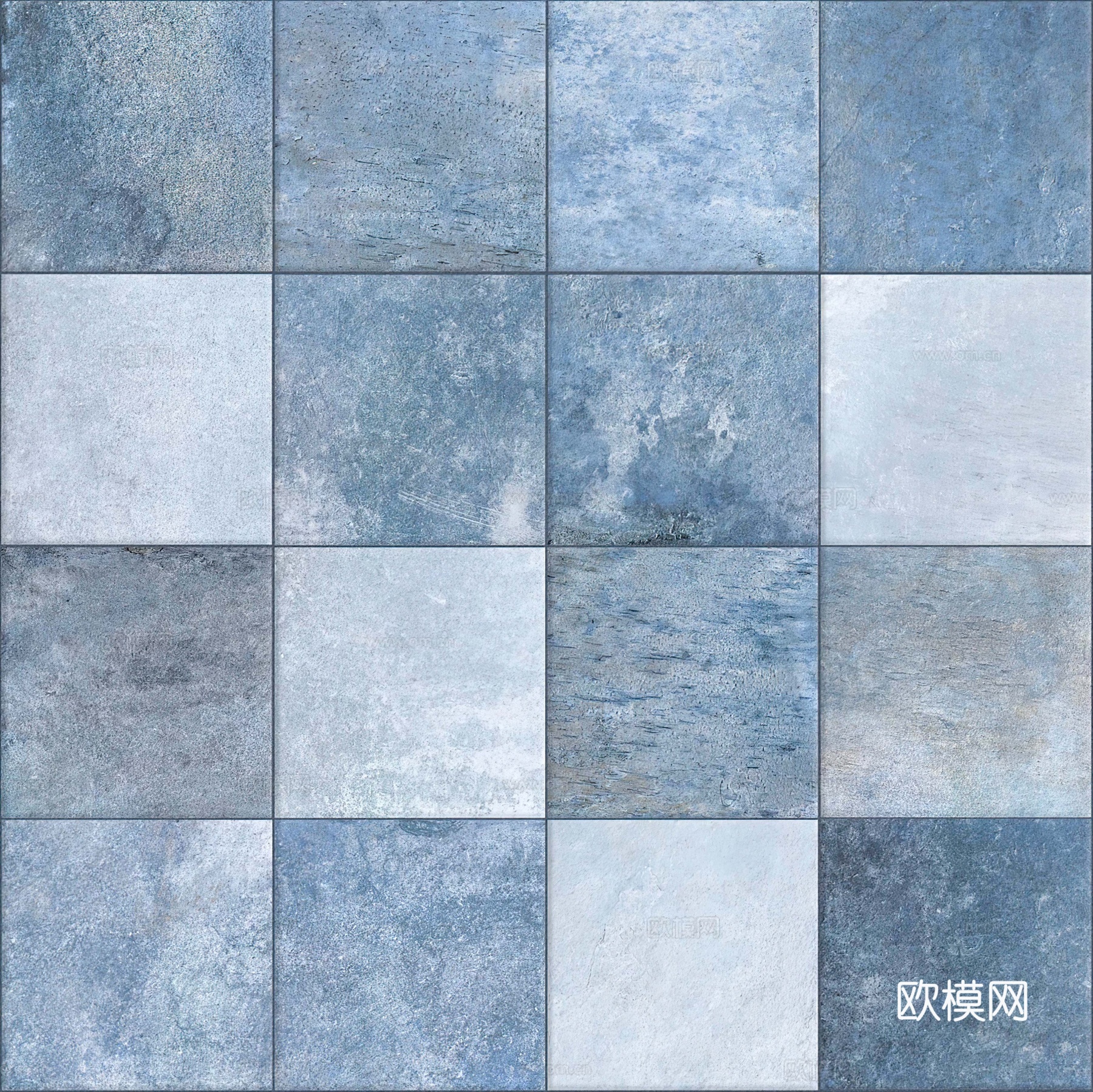 无缝蓝色仿古砖