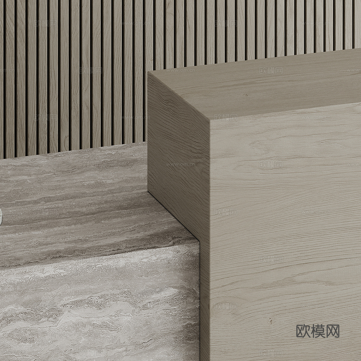 现代极简公司前台3d模型