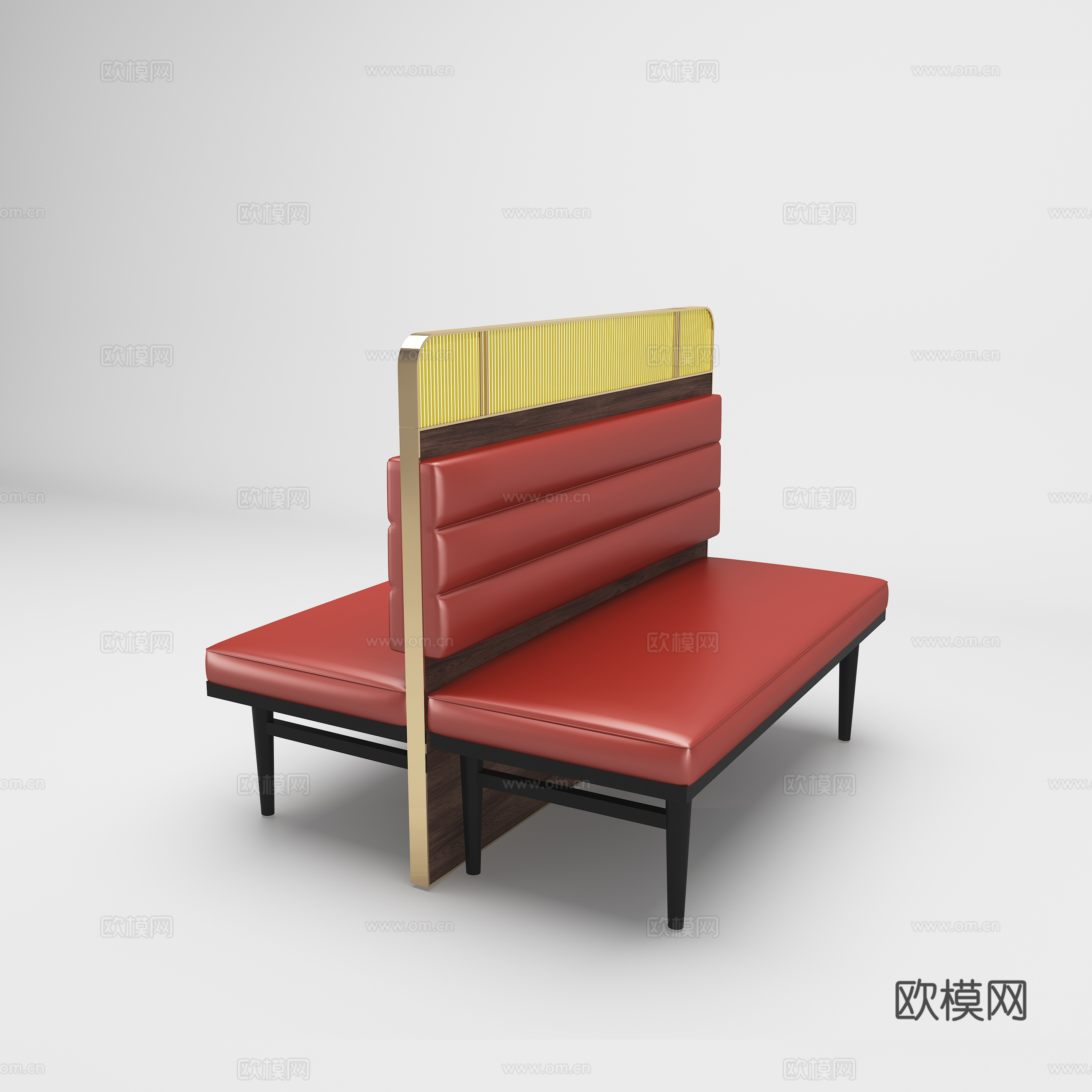 餐饮卡座沙发3d模型