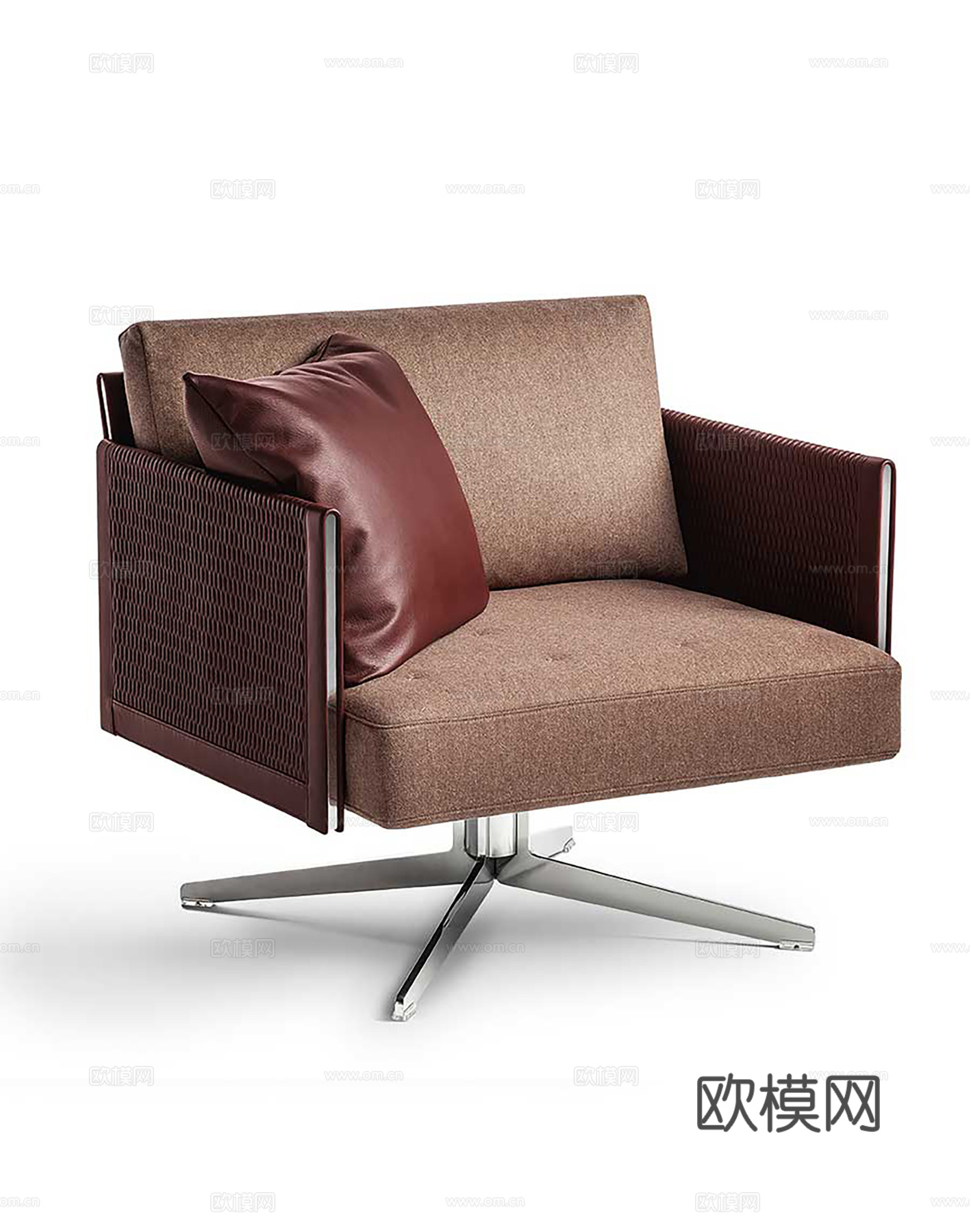 现代皮休闲椅 poltrona扶手椅 皮扶手椅子 沙发椅su模型