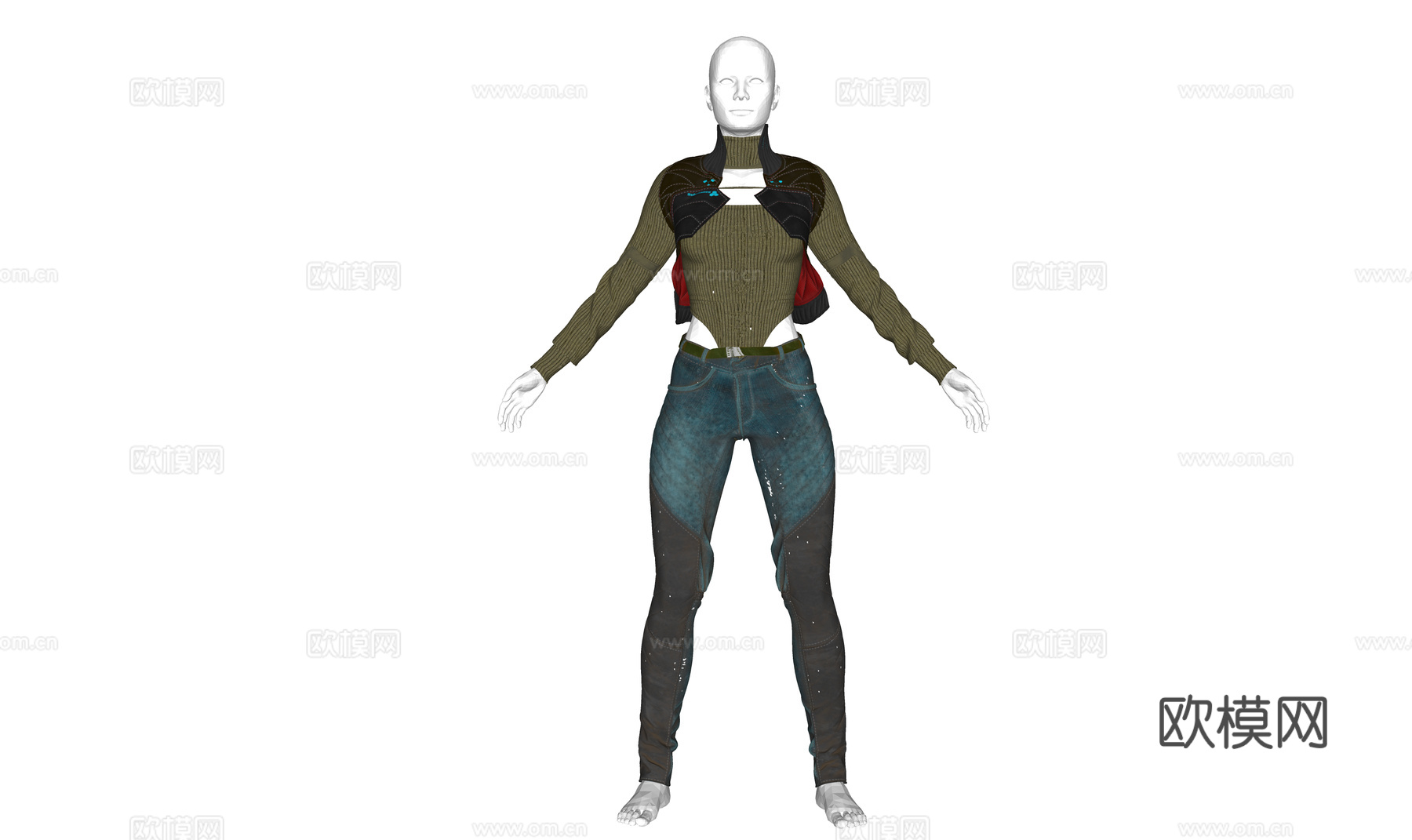 模特 现代衣服模特 商展模特su模型