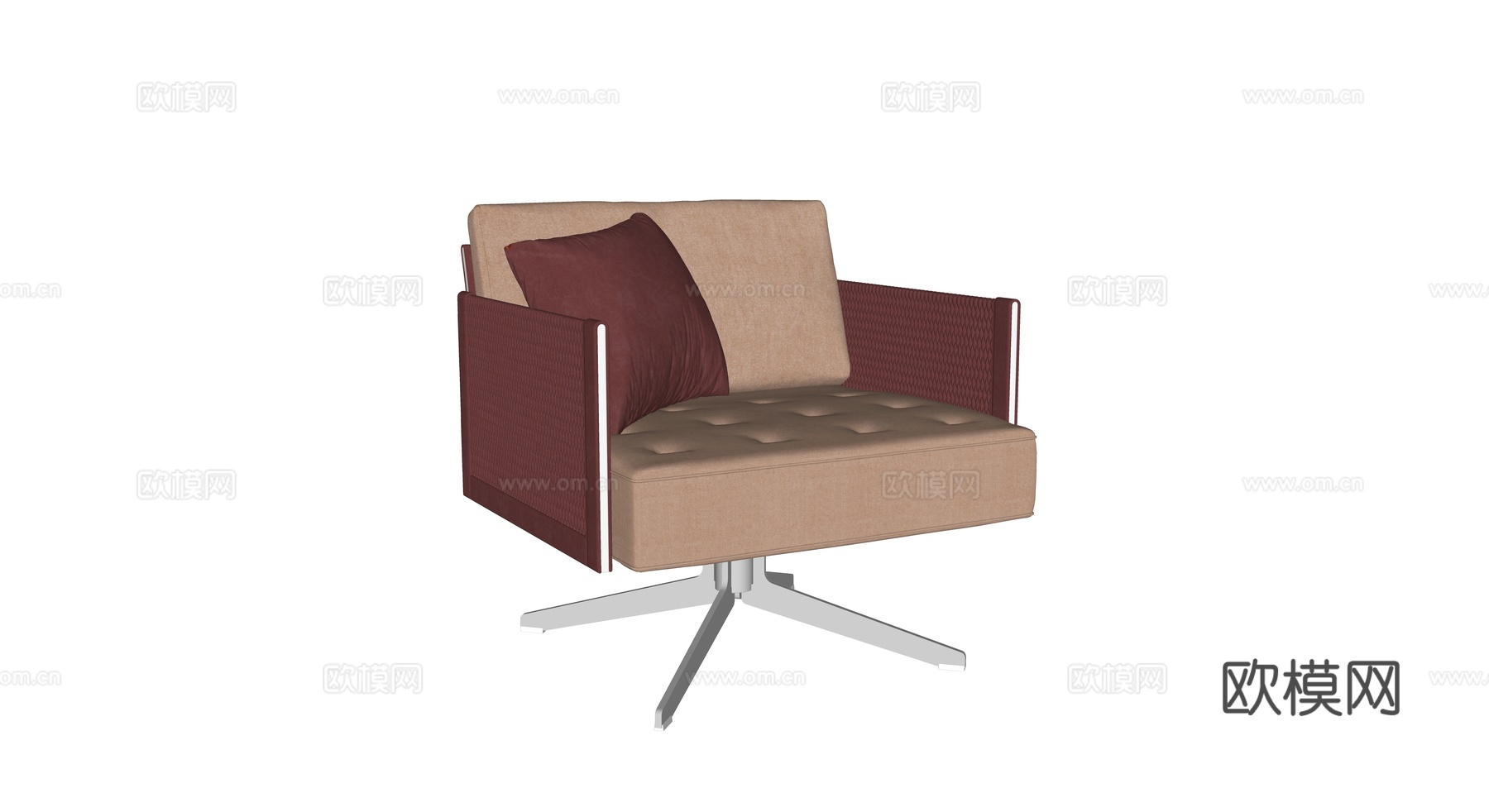 现代皮休闲椅 poltrona扶手椅 皮扶手椅子 沙发椅su模型