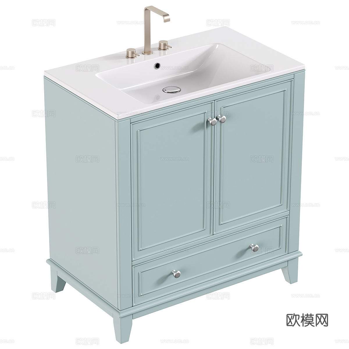 现代北欧浴室柜 台盆柜3d模型