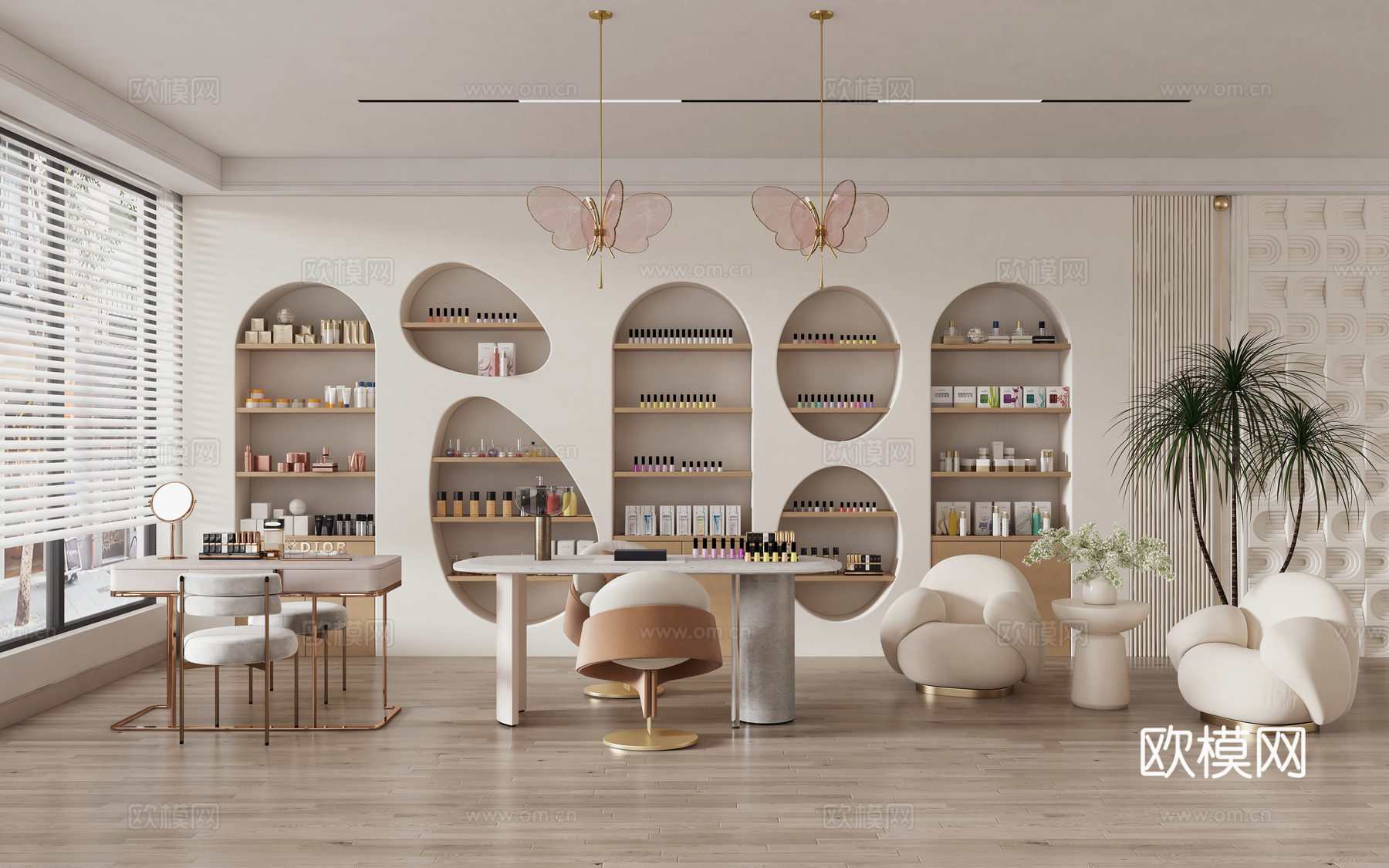 美容美甲店 美甲桌椅组合 美甲油 美甲台美甲桌 美甲用品器材3d模型