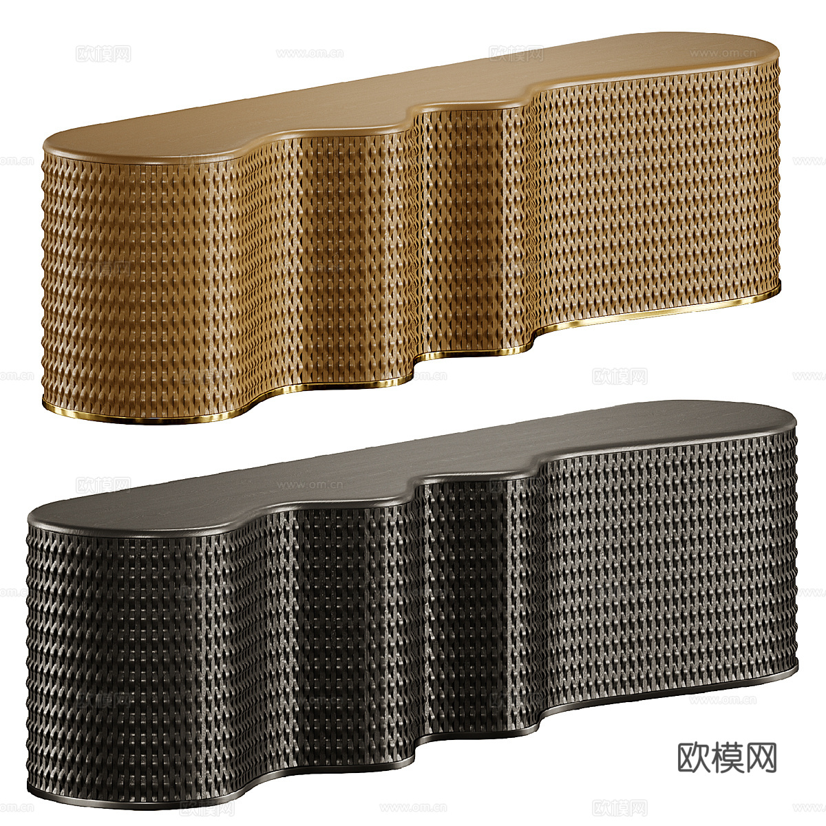 新中式轻奢端景台 玄关柜 边柜 矮柜3d模型