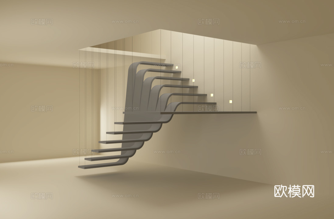 异形楼梯现代风格3d模型