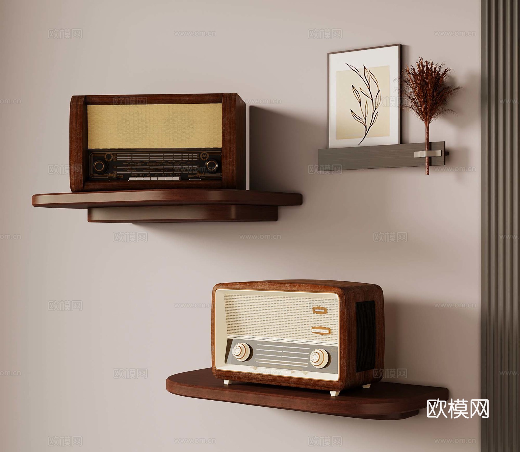 33法式中古风音响 迷你音箱 桌面音响su模型