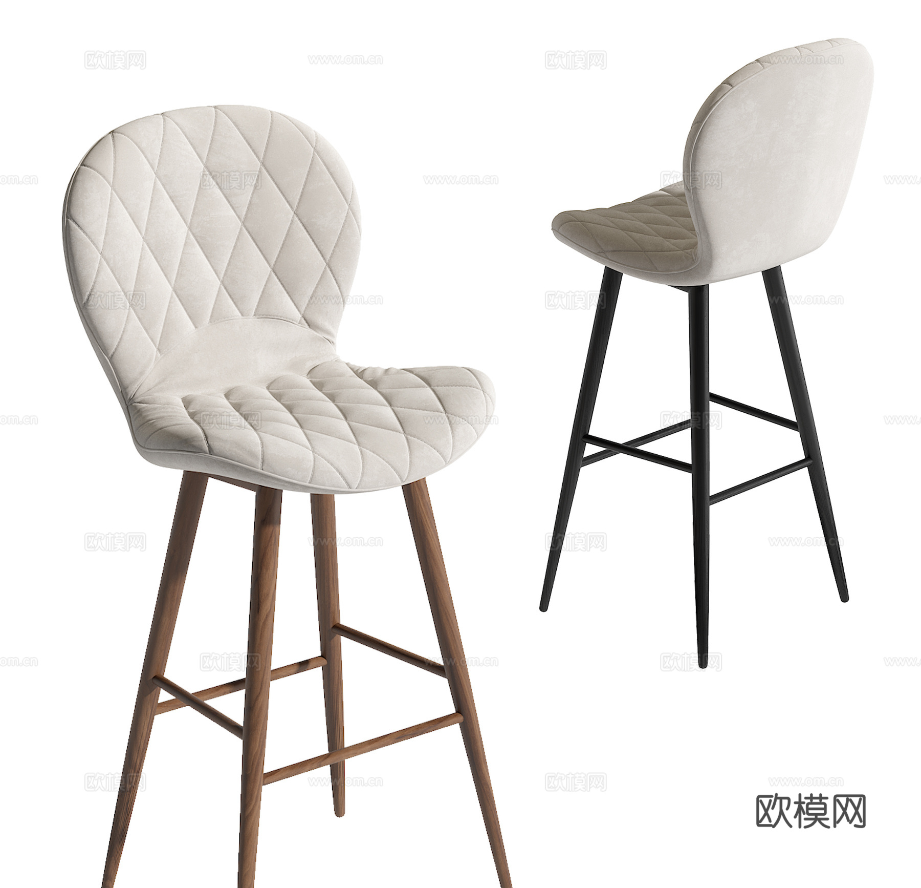现代吧台椅su模型