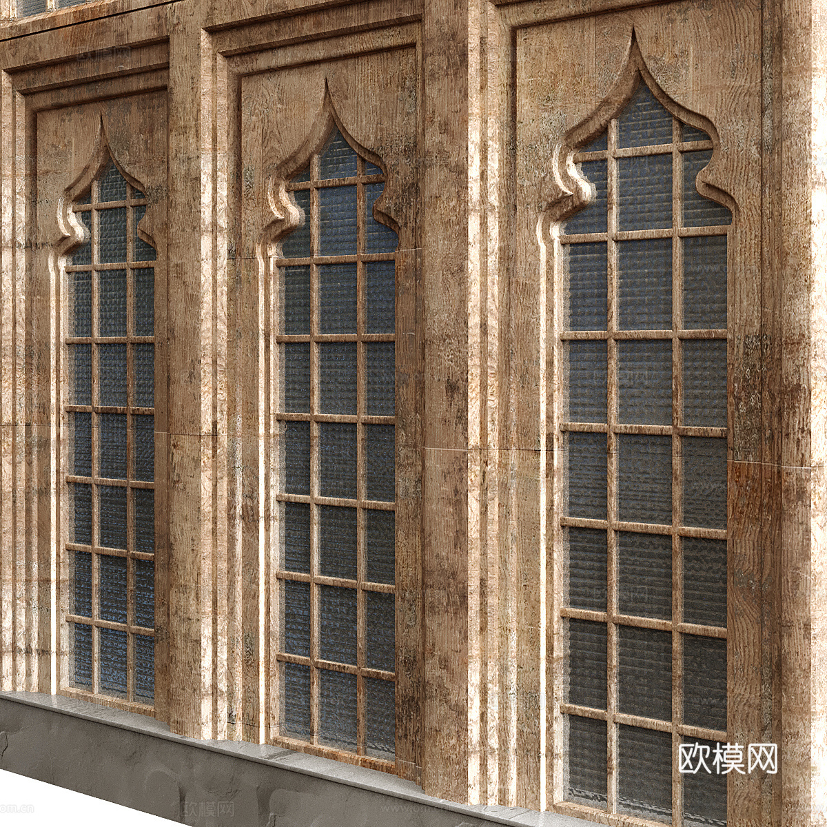 老式阿拉伯木窗 土耳其门窗3d模型