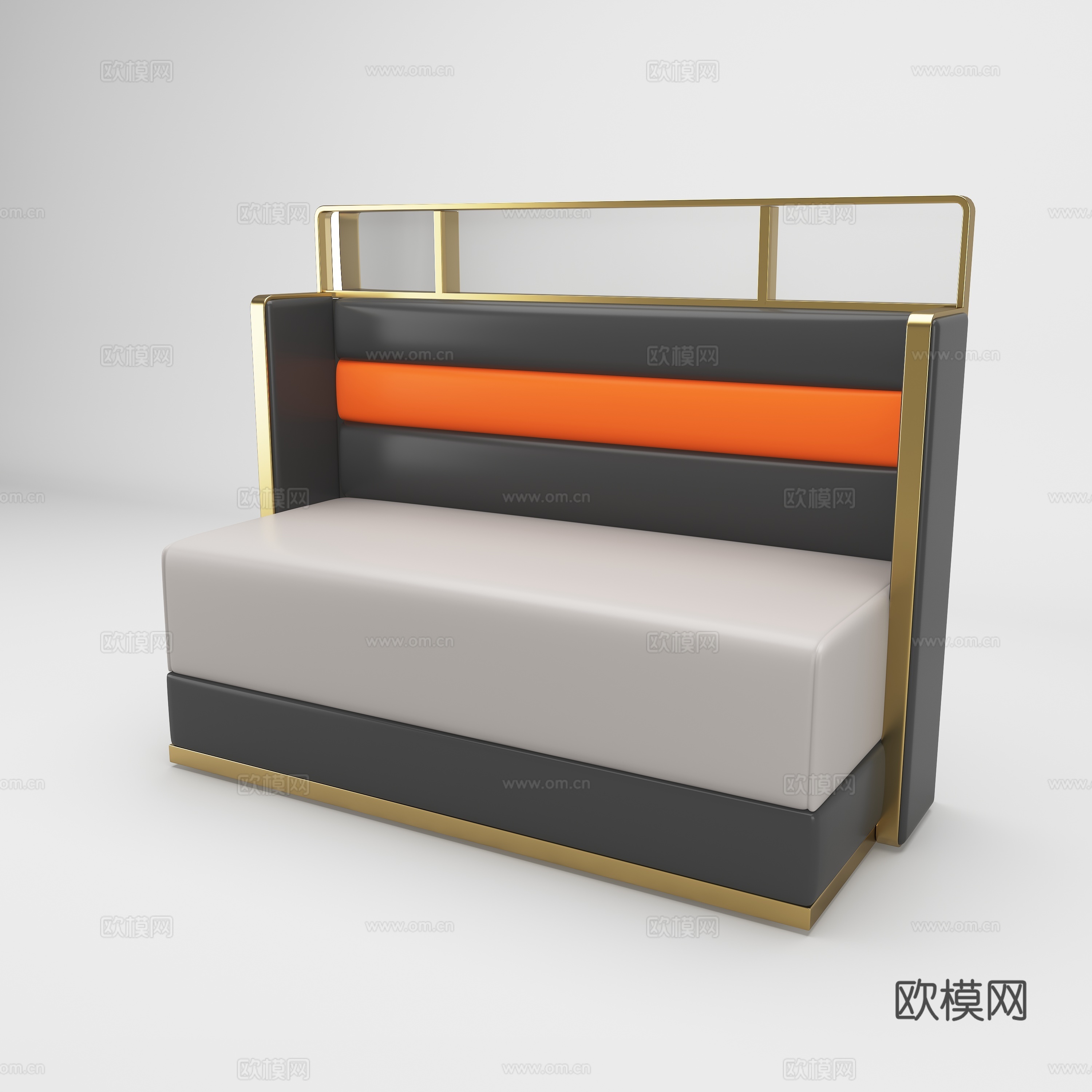 餐饮卡座沙发3d模型