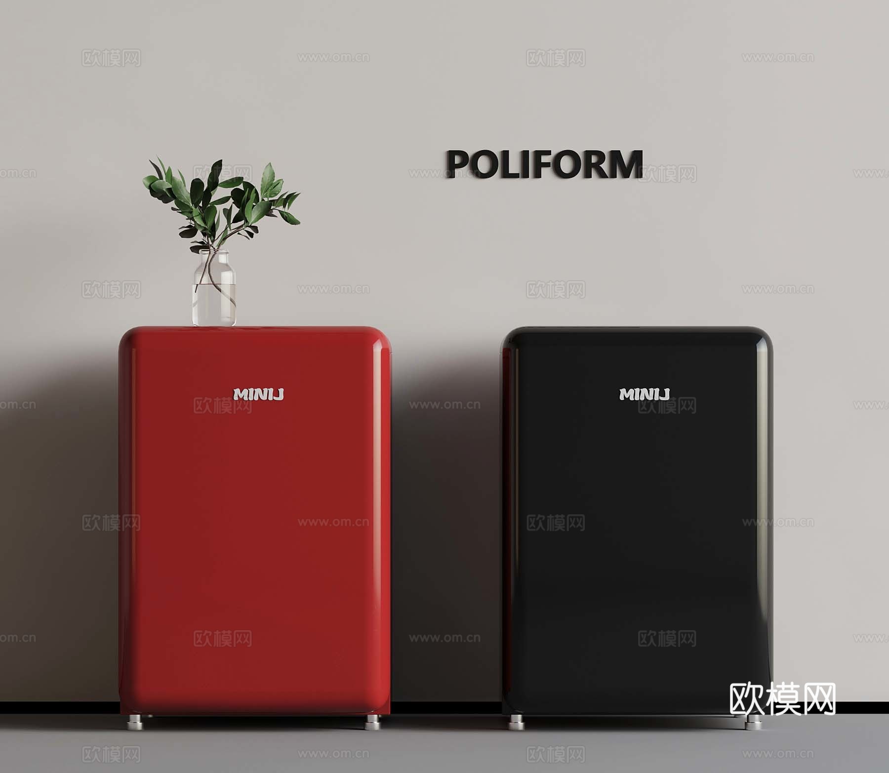 22冰箱 迷你冰箱su模型