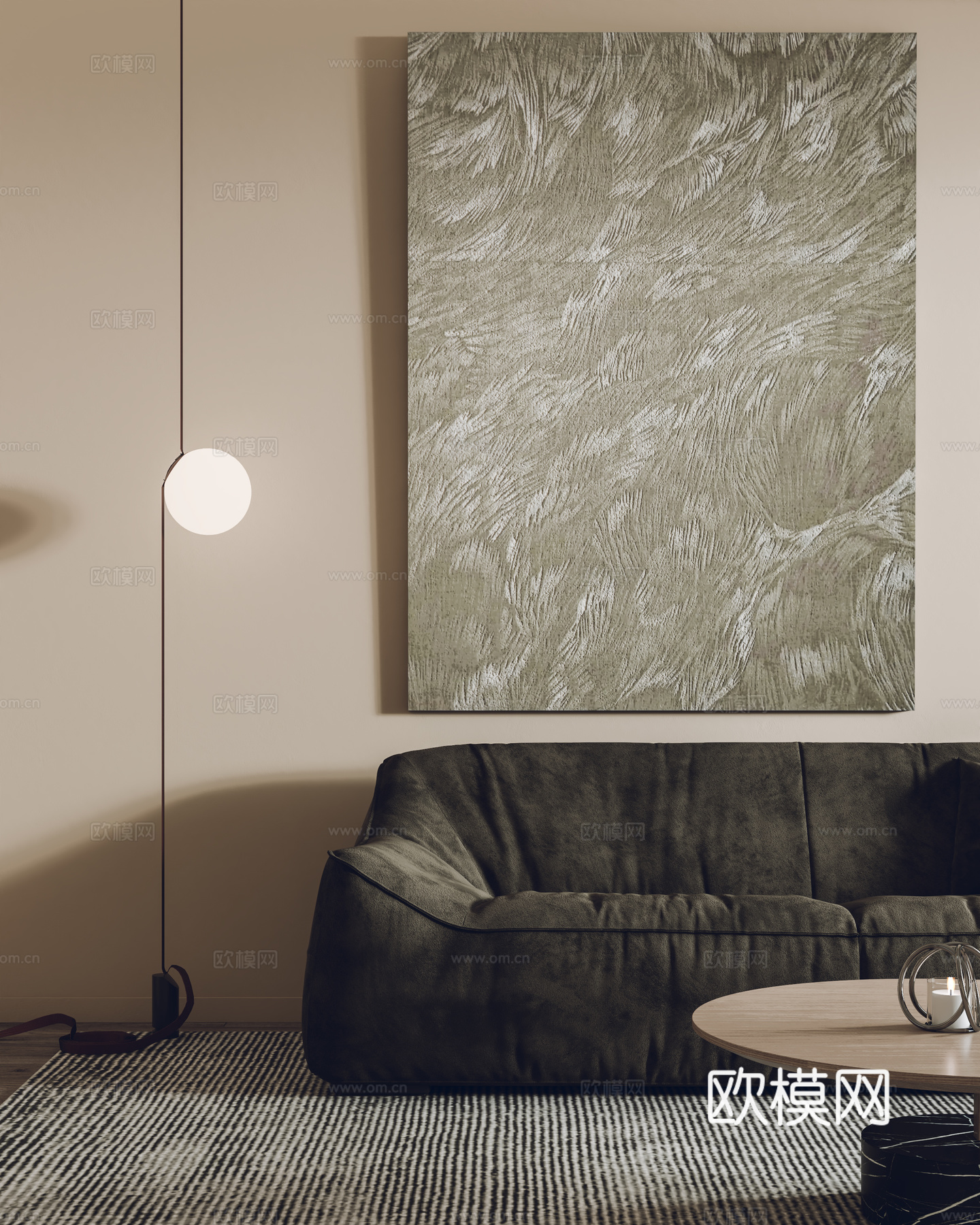 现代挂画 装饰画 落地灯3d模型
