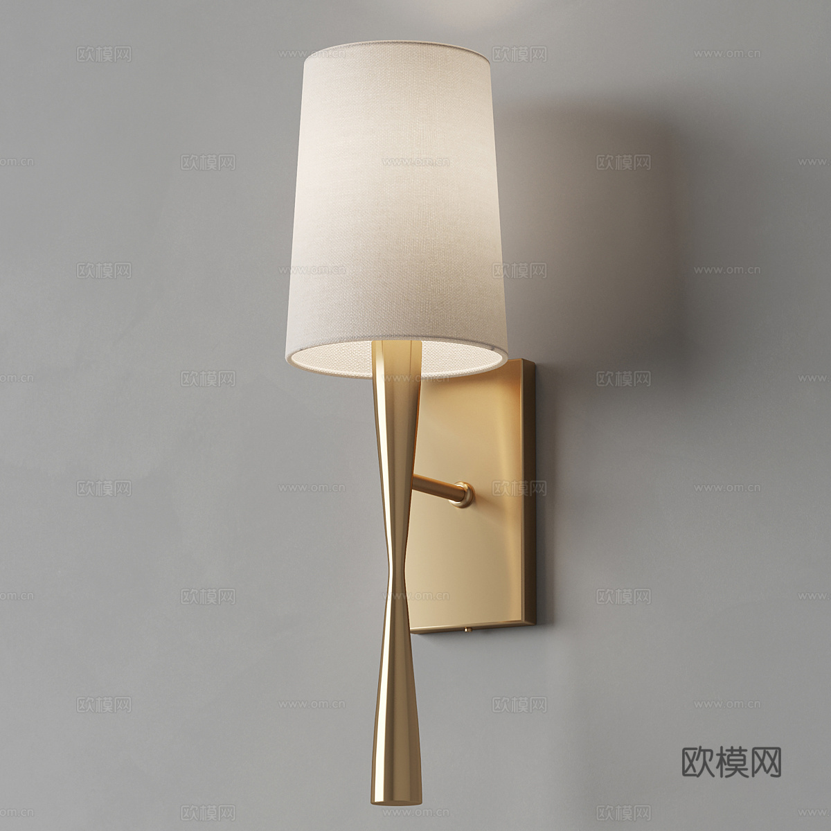 现代轻奢长条金属壁灯3d模型