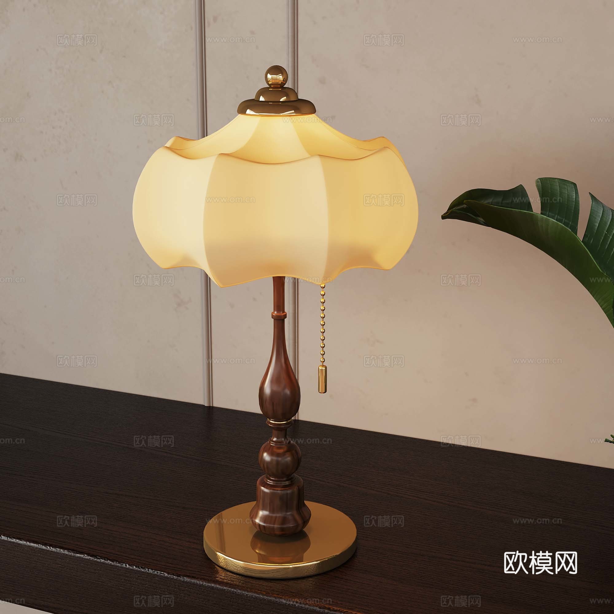 34法式中古风台灯su模型