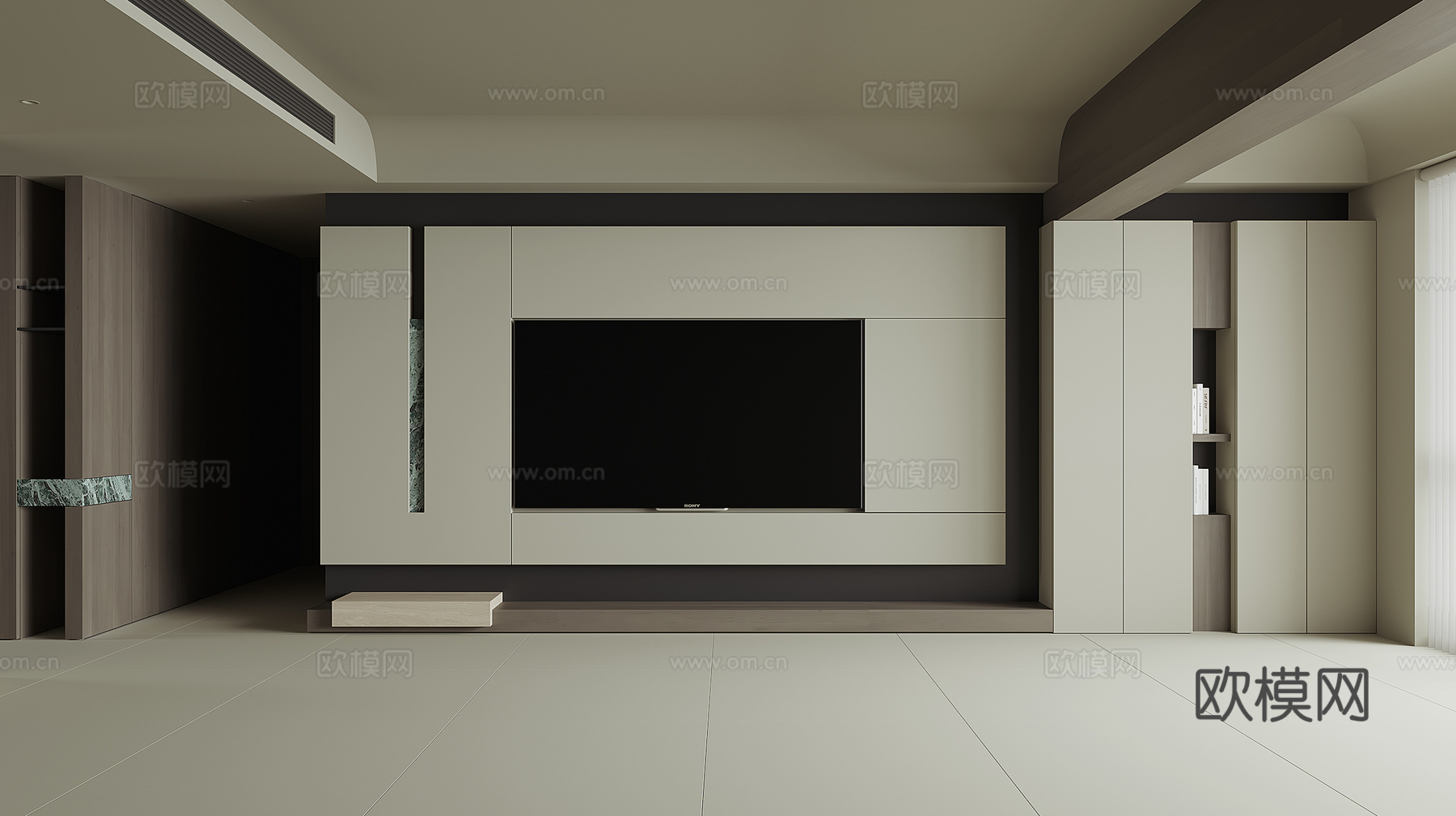 现代电视背景墙3d模型下载