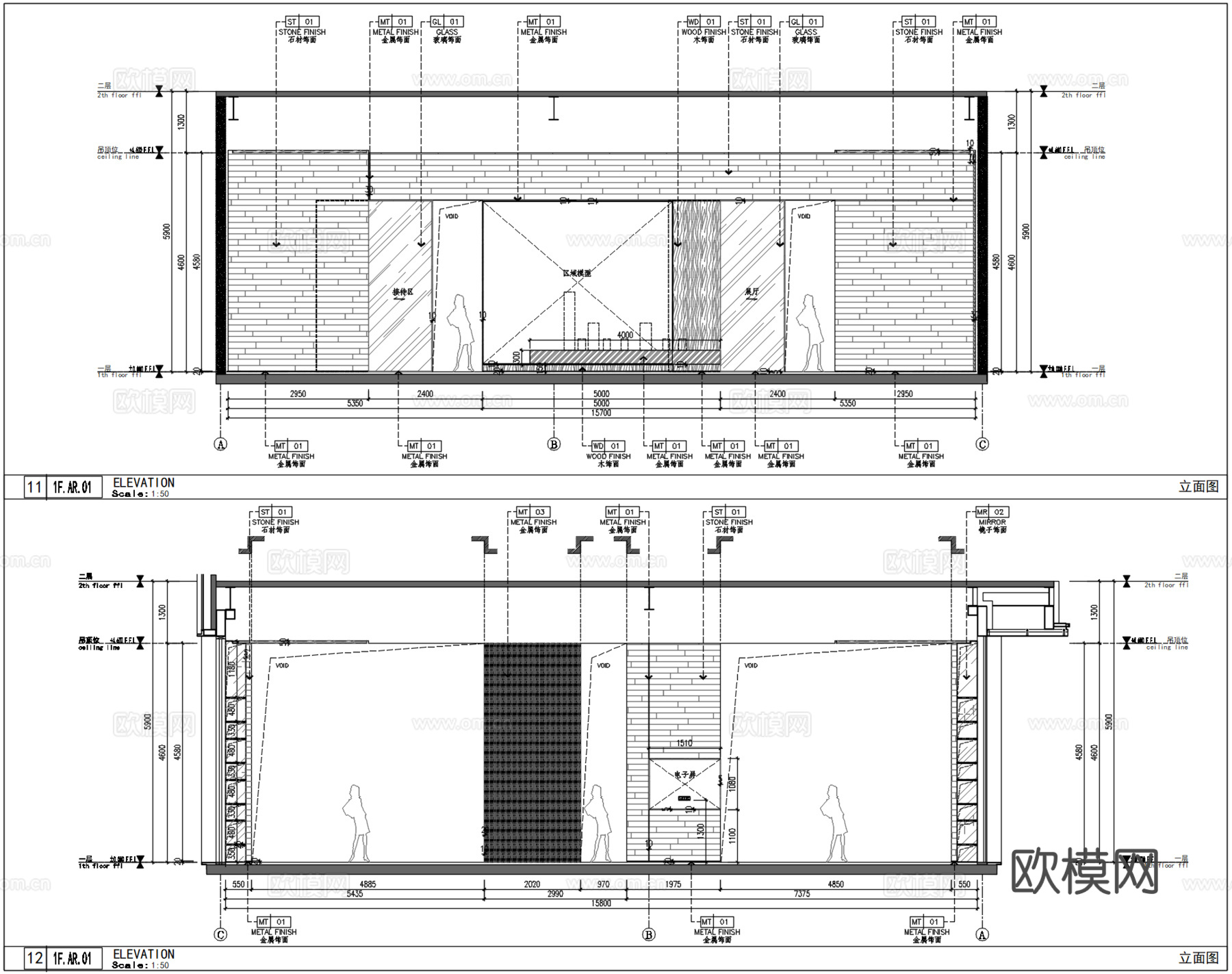 DIA丹健国际-西安华润置地 · 紫云府售楼处示范区施工图cad施工图