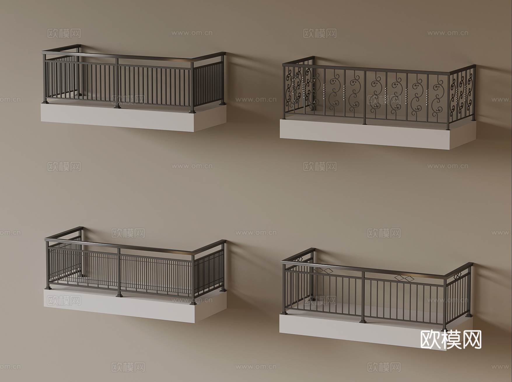 27阳台护栏 围栏 栅栏 栏杆3d模型