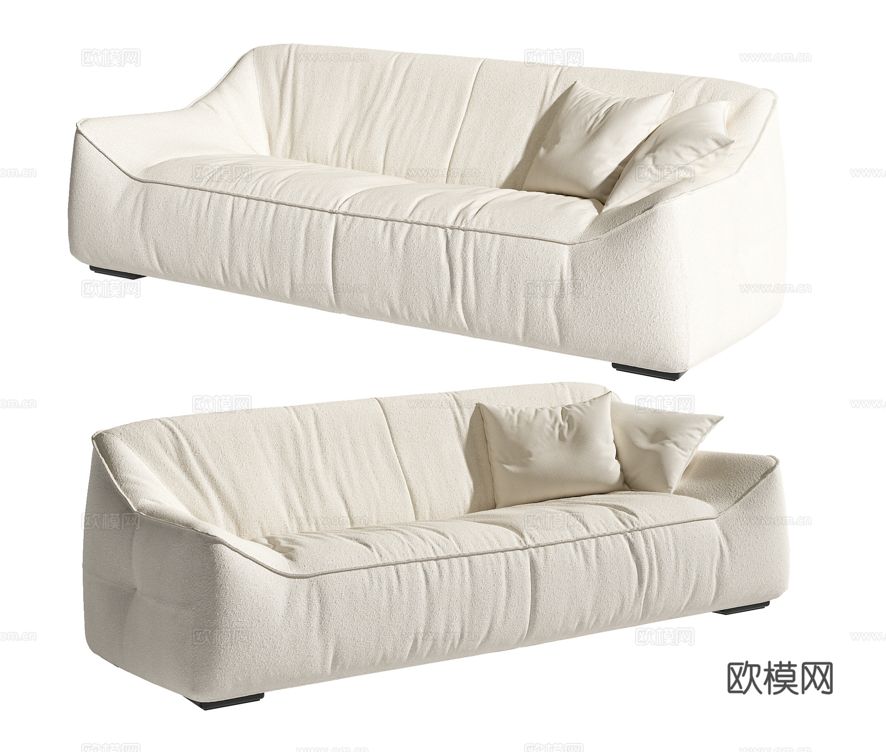 现代双人沙发su模型