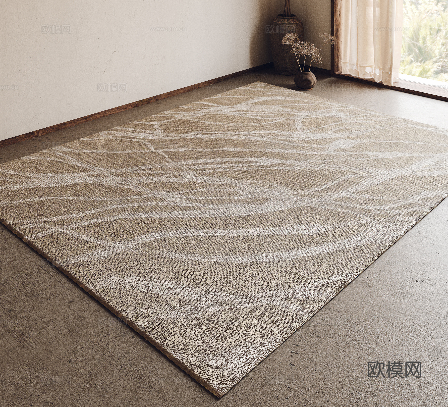 现代地毯 布艺地毯 卧室地毯 客厅地毯3d模型