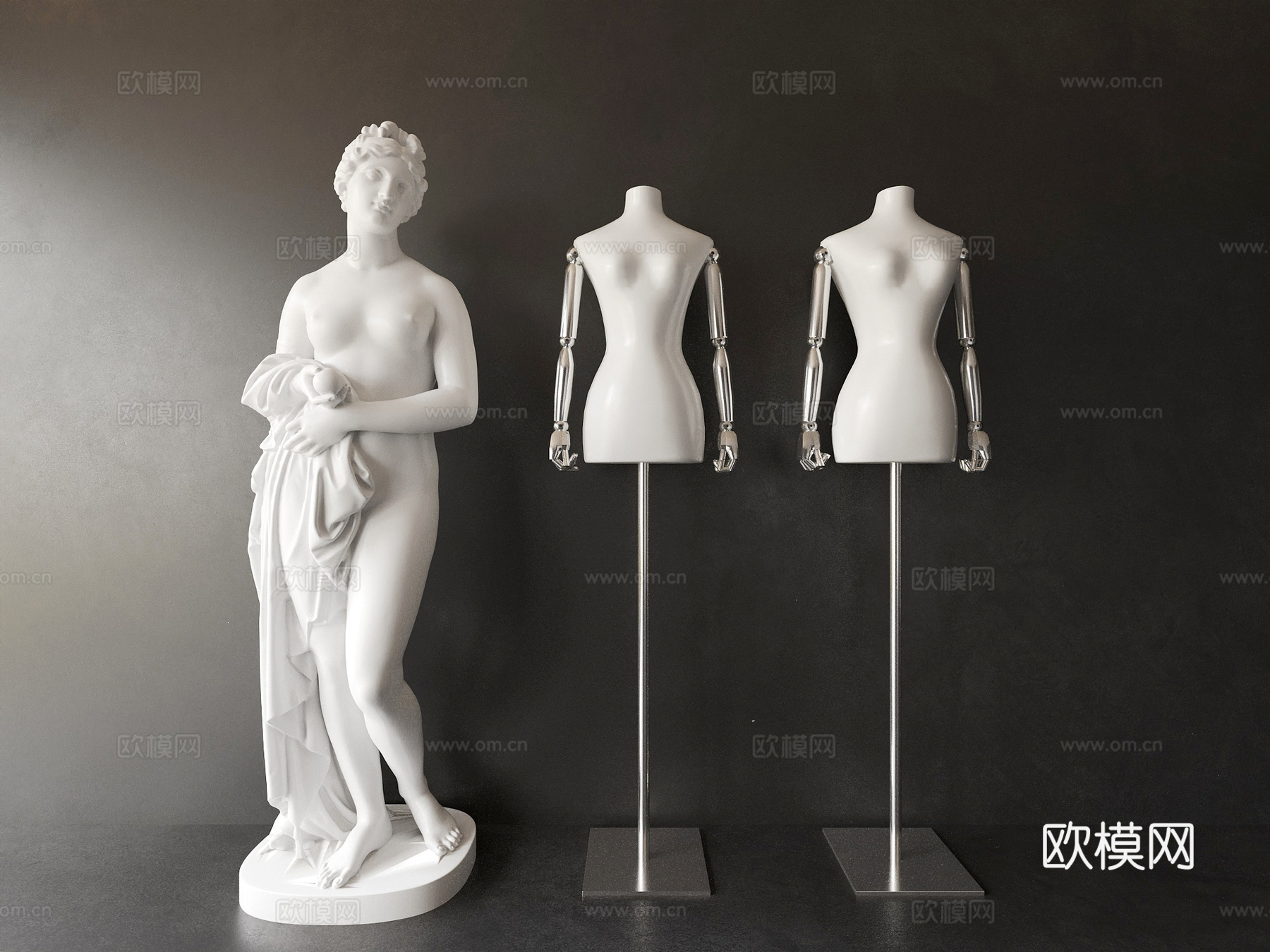 雕塑 衣架 橱窗展示3d模型