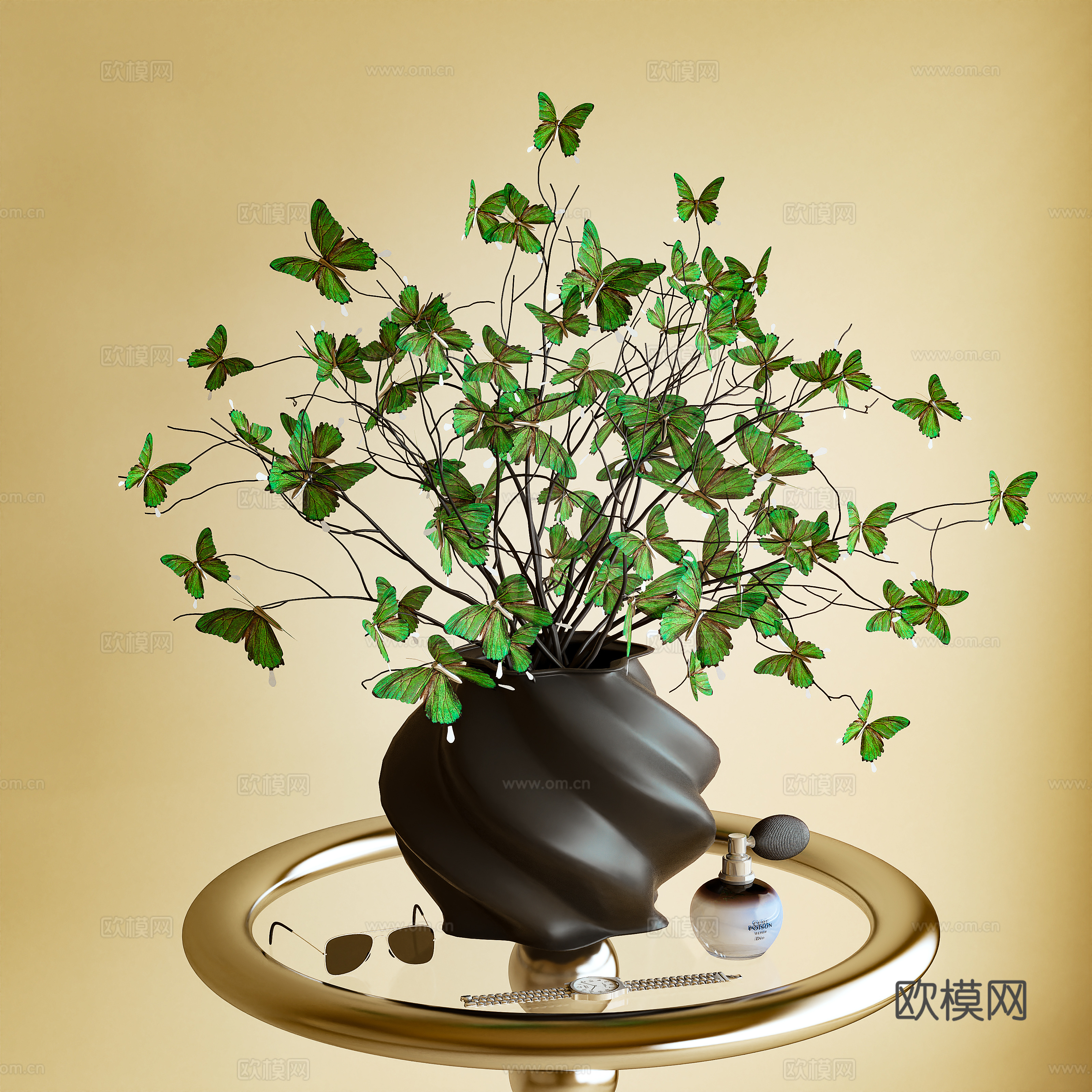 现代摆件 蝴蝶 装饰品3d模型