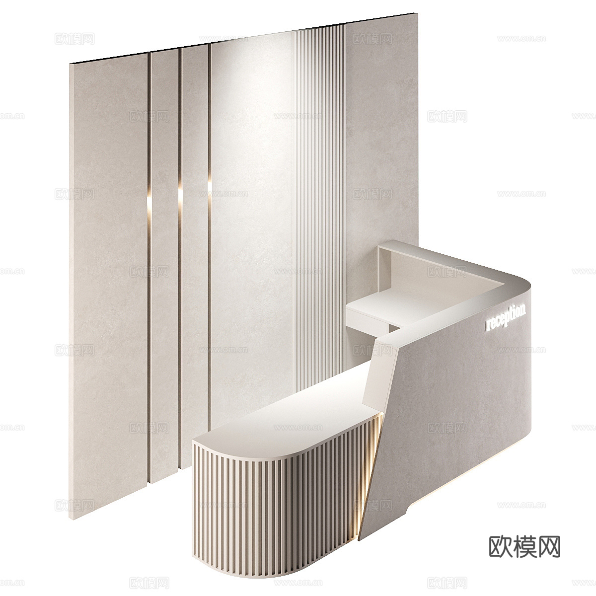 现代极简公司前台 接待台3d模型