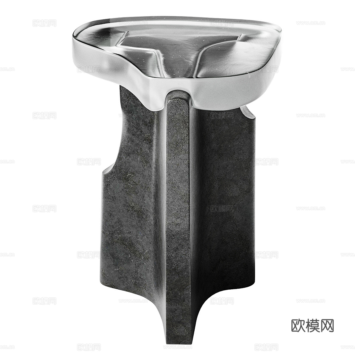 现代意式轻奢石材亚克力异形边几3d模型