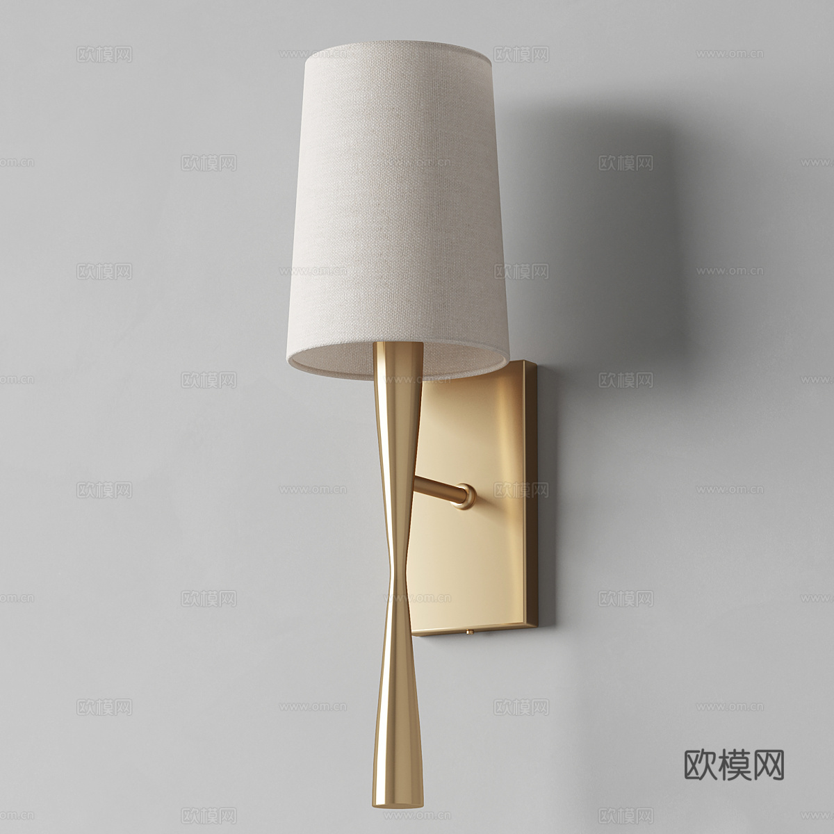 现代轻奢长条金属壁灯3d模型