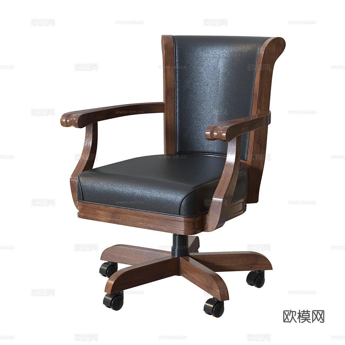 美式木质棋牌桌椅3d模型