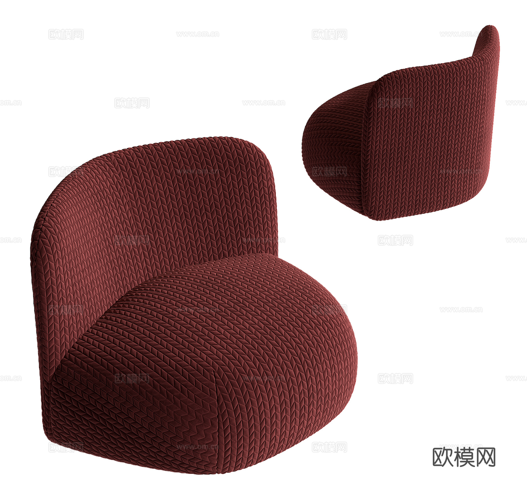 现代单人沙发su模型