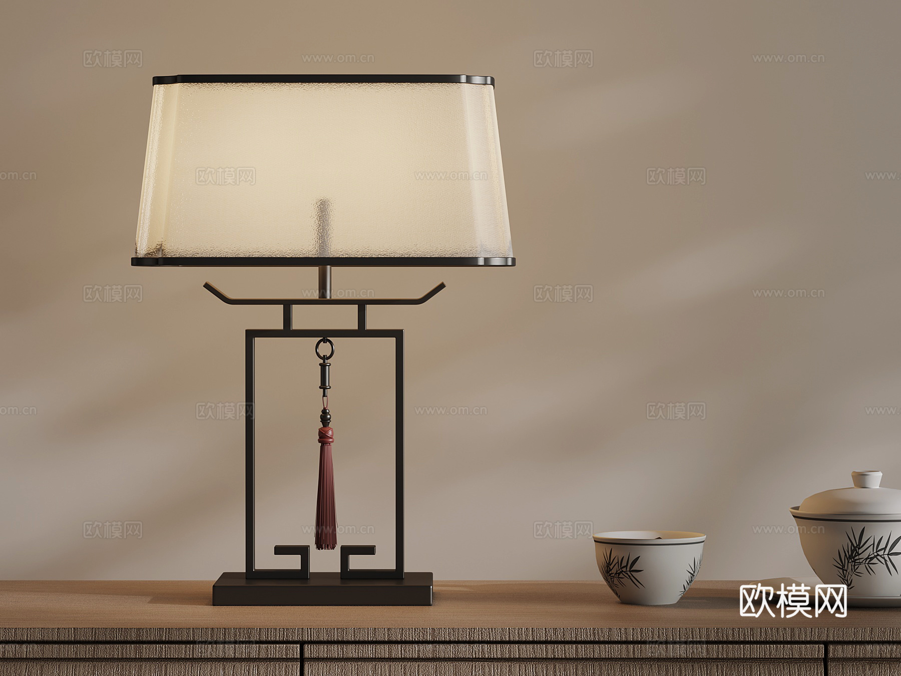 11新中式台灯3d模型