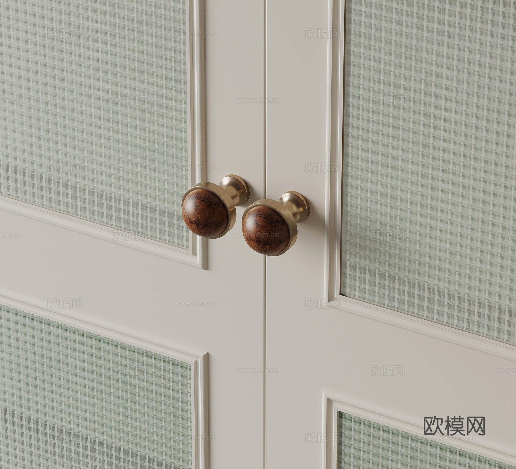 33现代中古风拉手 柜门把手su模型