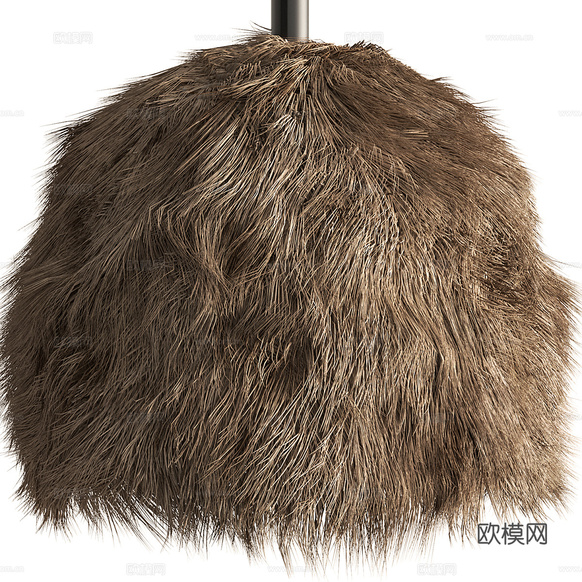 新中式侘寂茅草藤編裝飾吊燈3d模型下載(渲染圖4)