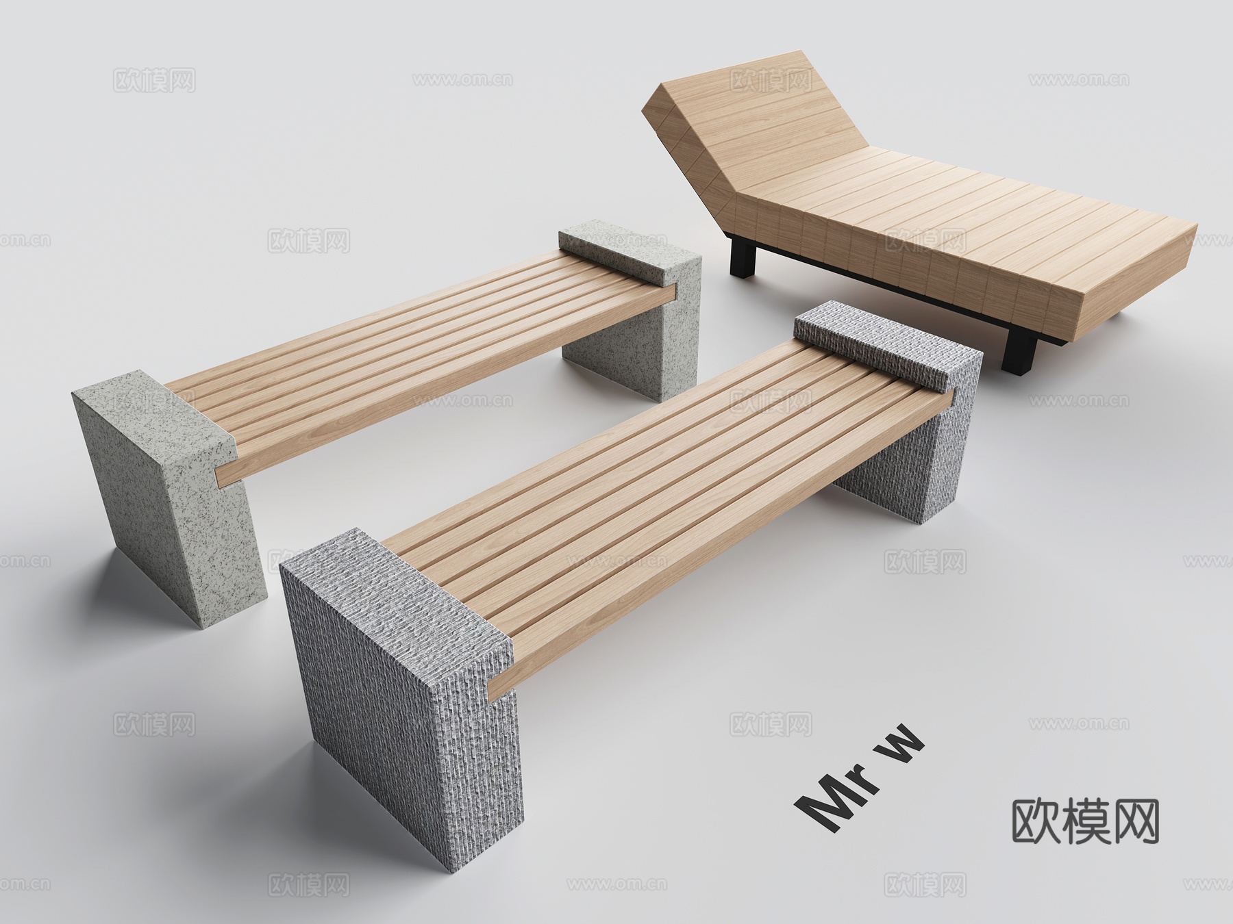 景观座椅 长椅 条椅 户外 休息椅 公园座椅3d模型