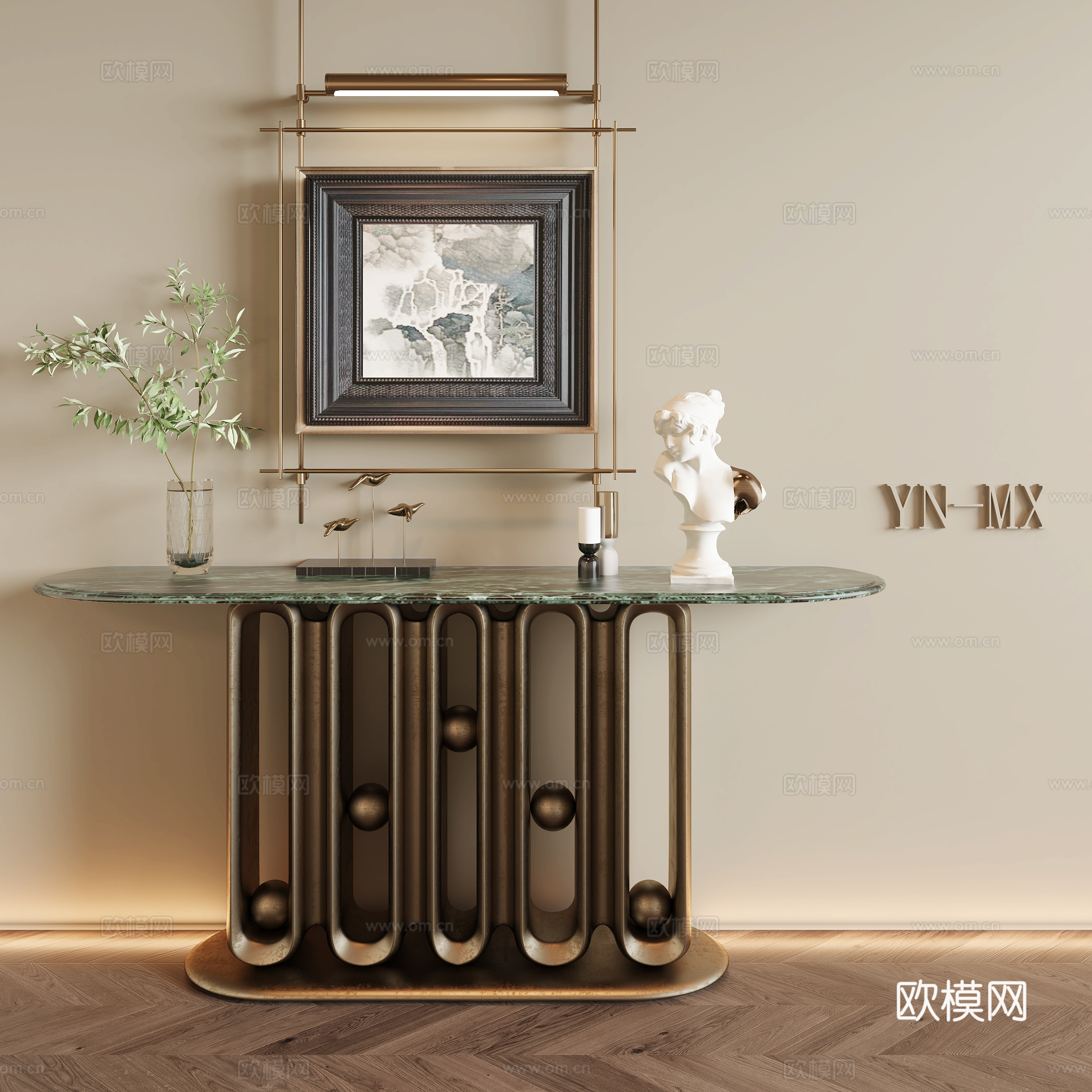 法式玄关端景台3d模型