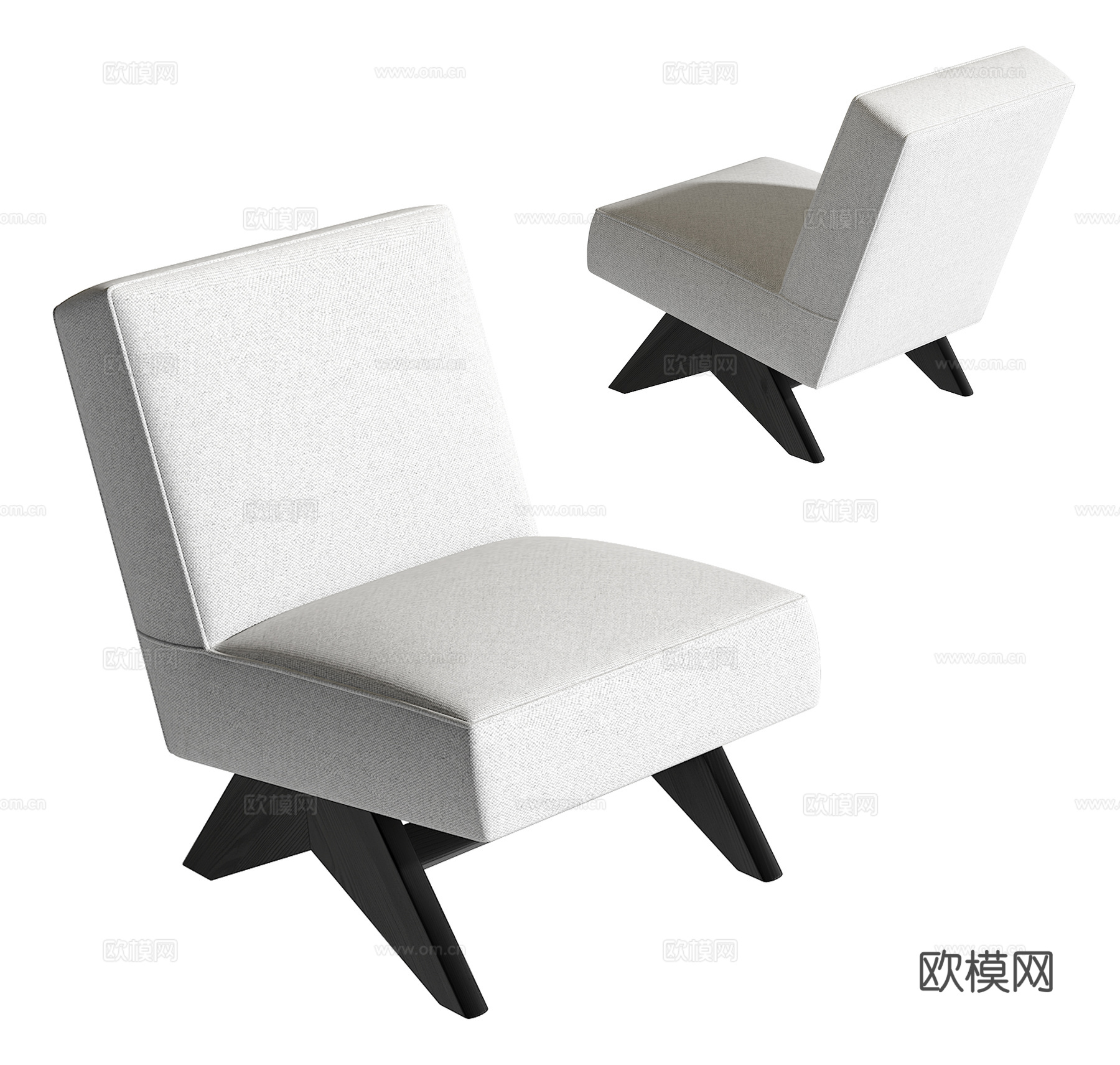 现代单人沙发su模型