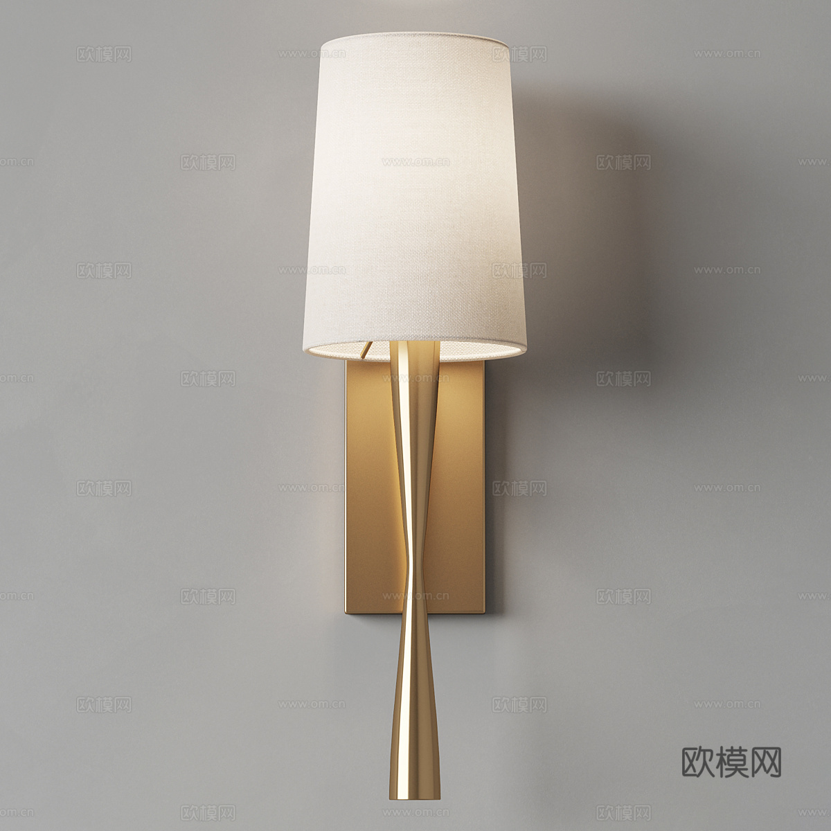 现代轻奢长条金属壁灯3d模型
