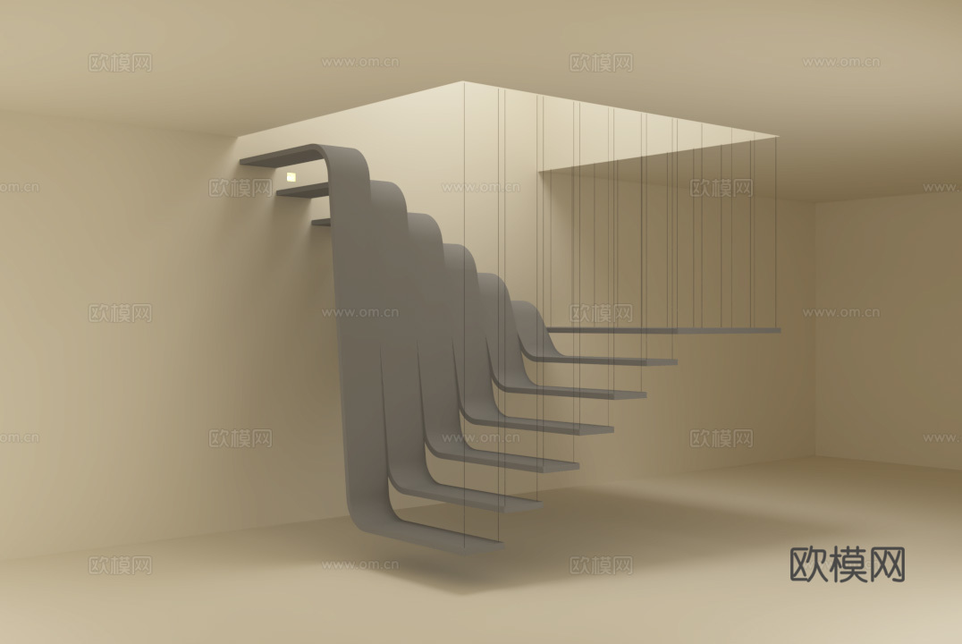 异形楼梯现代风格3d模型